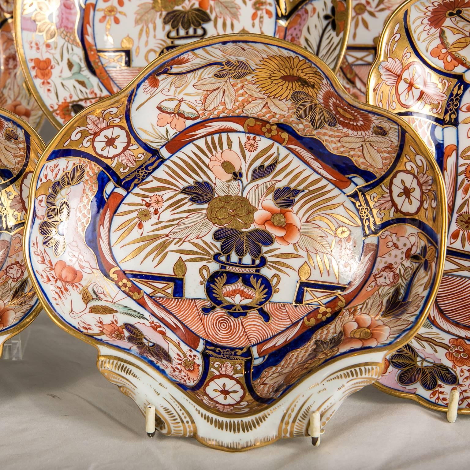 19th Century Antique Imari Porcelain Dishes in the Coalport 