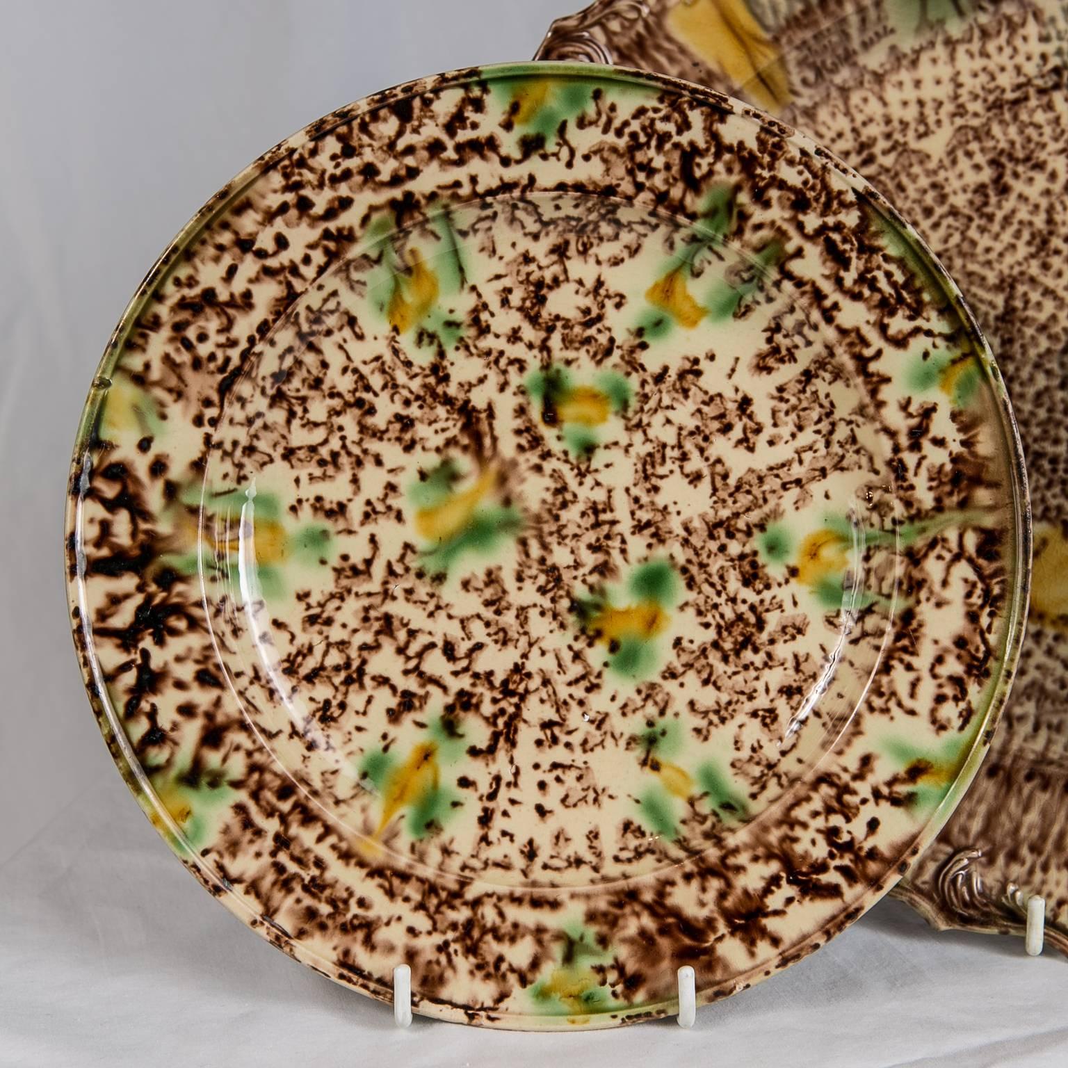 We are pleased to offer these three mid-18th century English tortoiseshell ware dishes, also known as Whieldon ware. Tortoiseshell ware is 18th century creamware that is decorated under the glaze by painting or sponging with metallic oxides. During