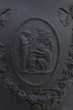 Wedgwood Black Basalt Urns Made in England circa 1820