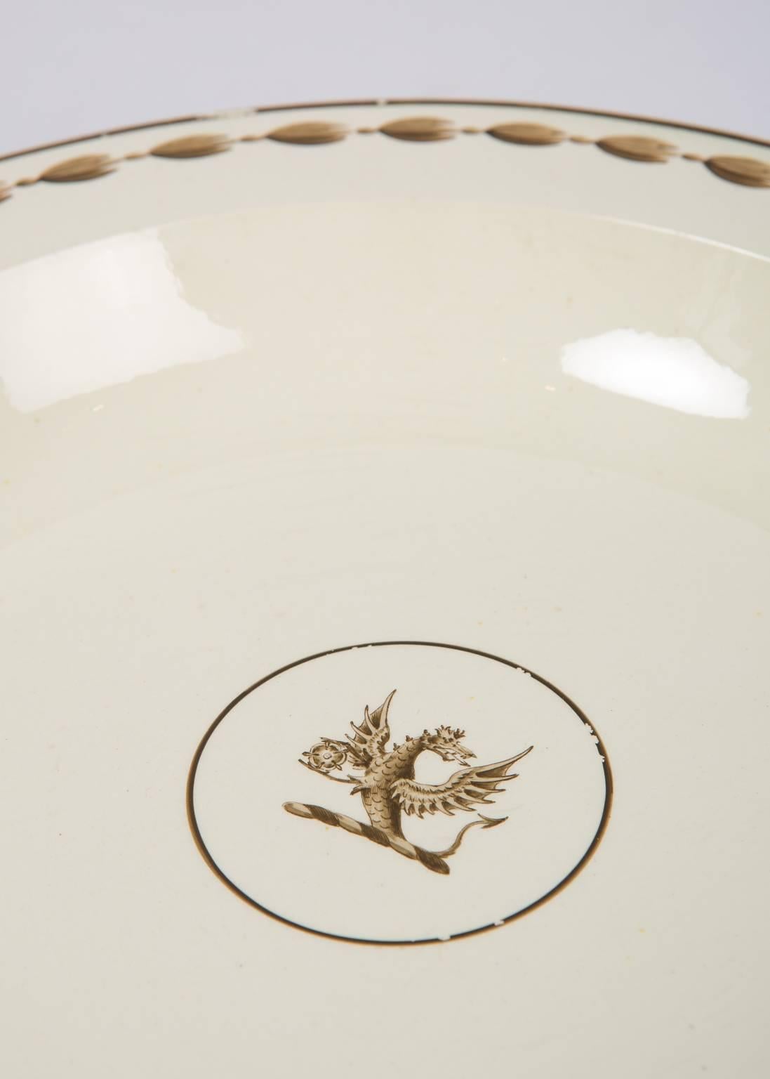 Wedgwood Creamware Dishes with a Dragon Crest 1