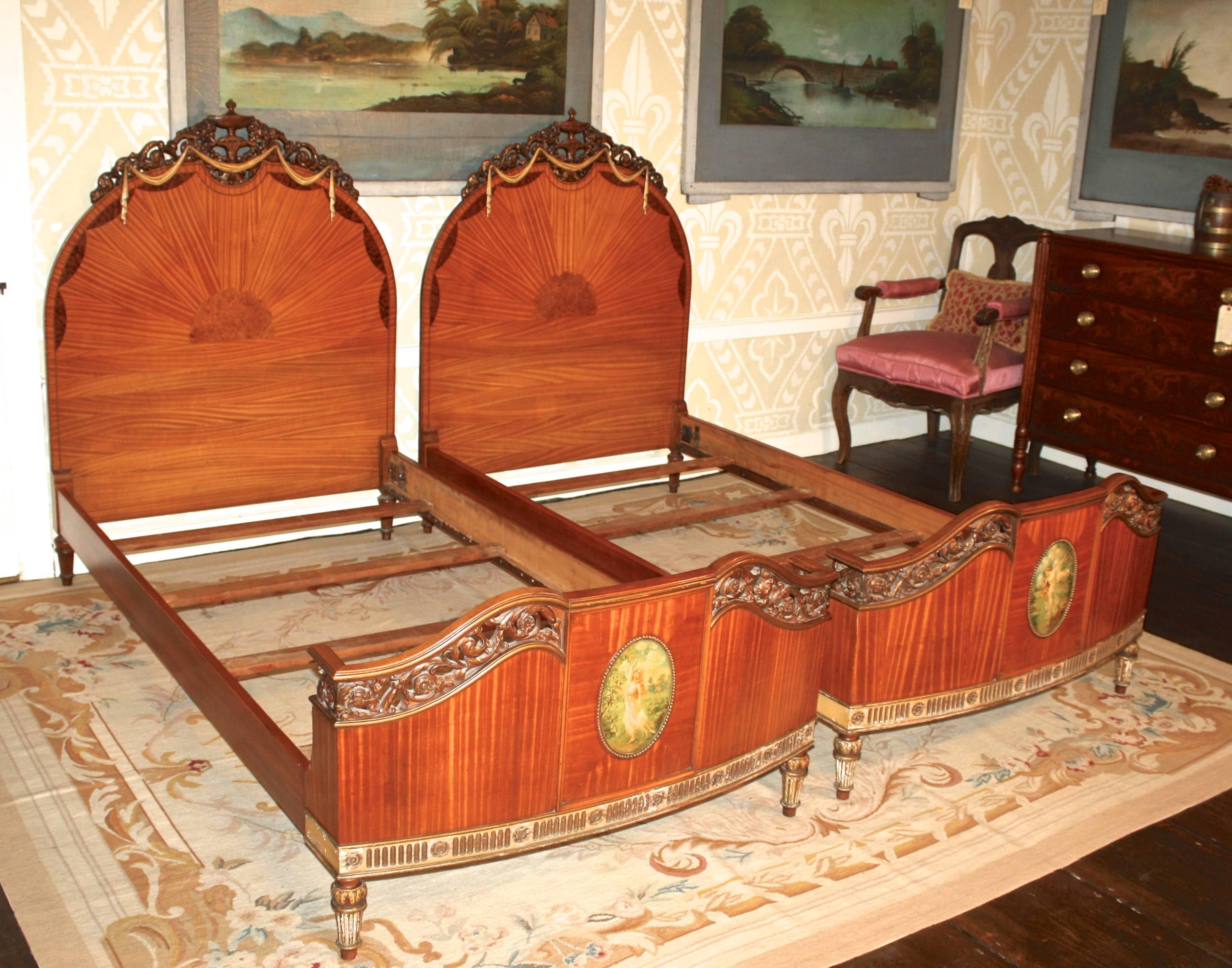 PAIR of Art Nouveau Beds 2