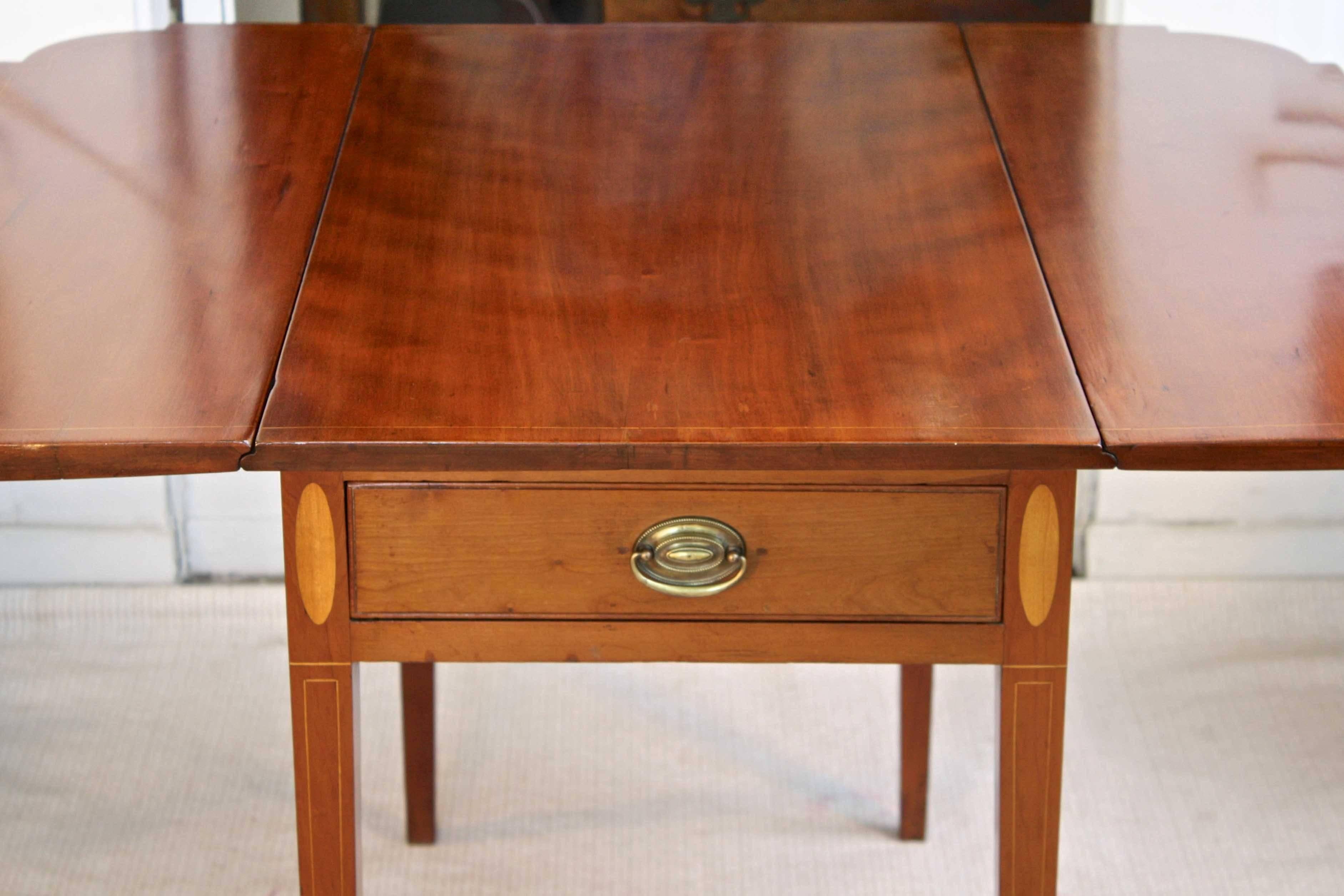 Cherry New England Federal Pembroke Table For Sale