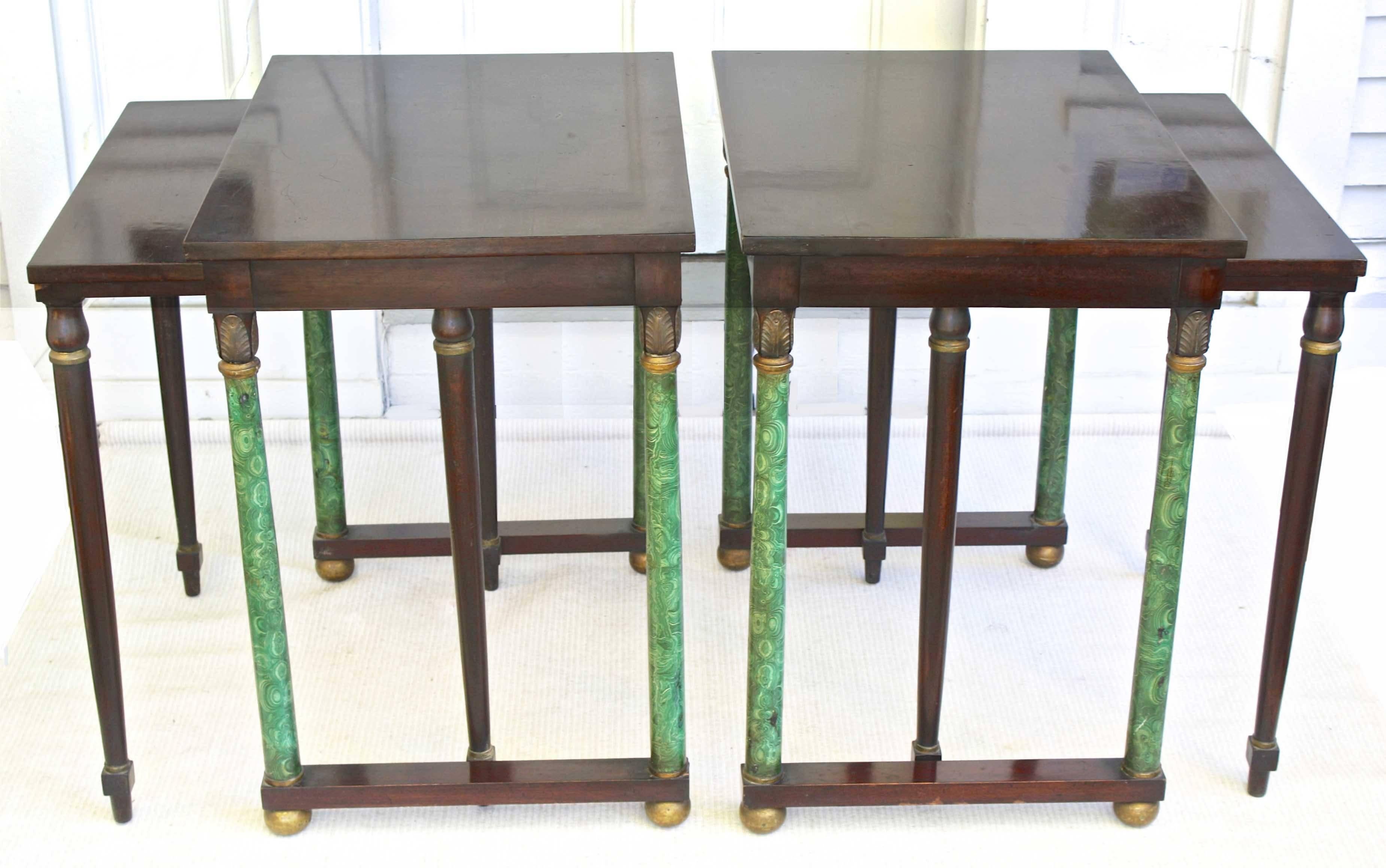 20th Century Pair of Empire Revival Nesting End Tables For Sale