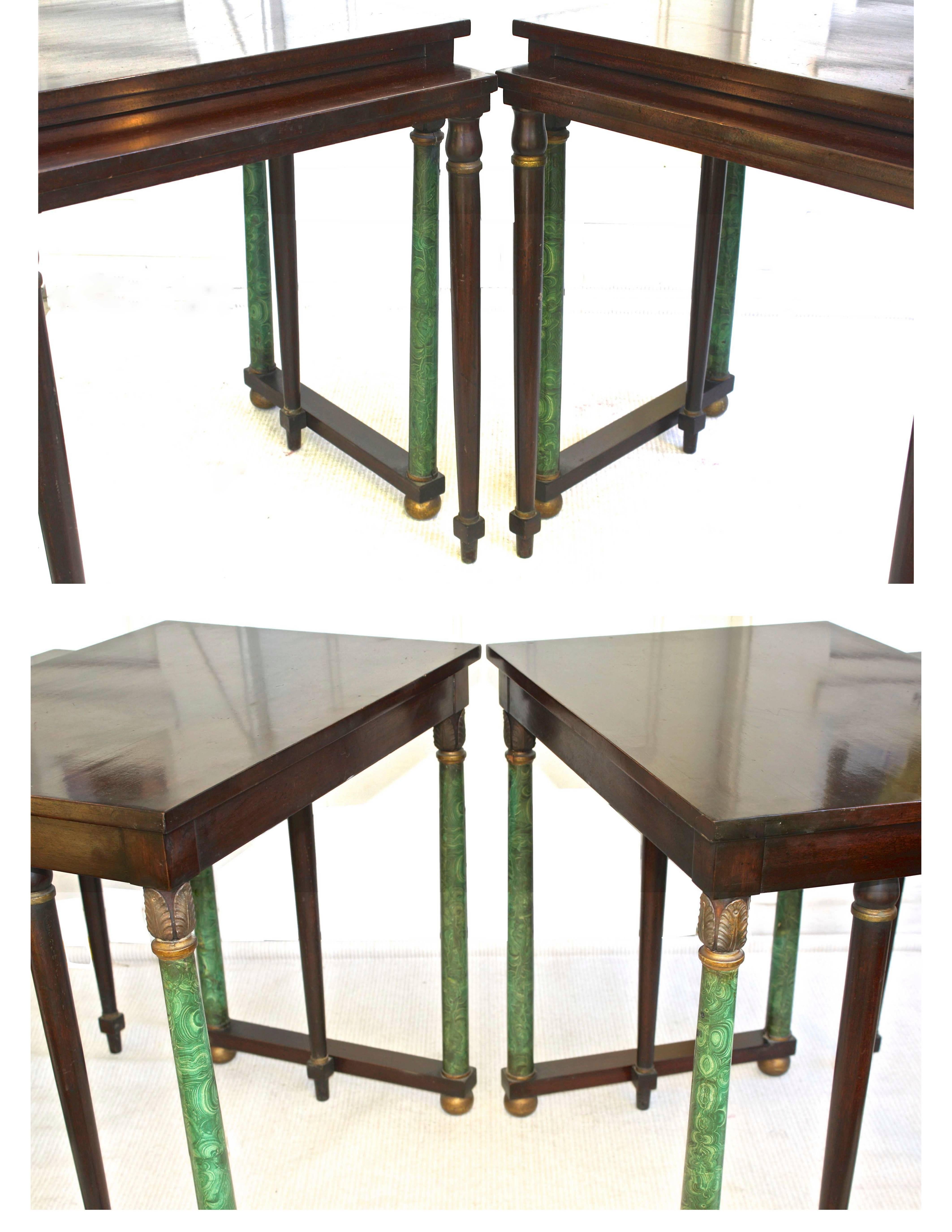Pair of Empire Revival Nesting End Tables For Sale 1