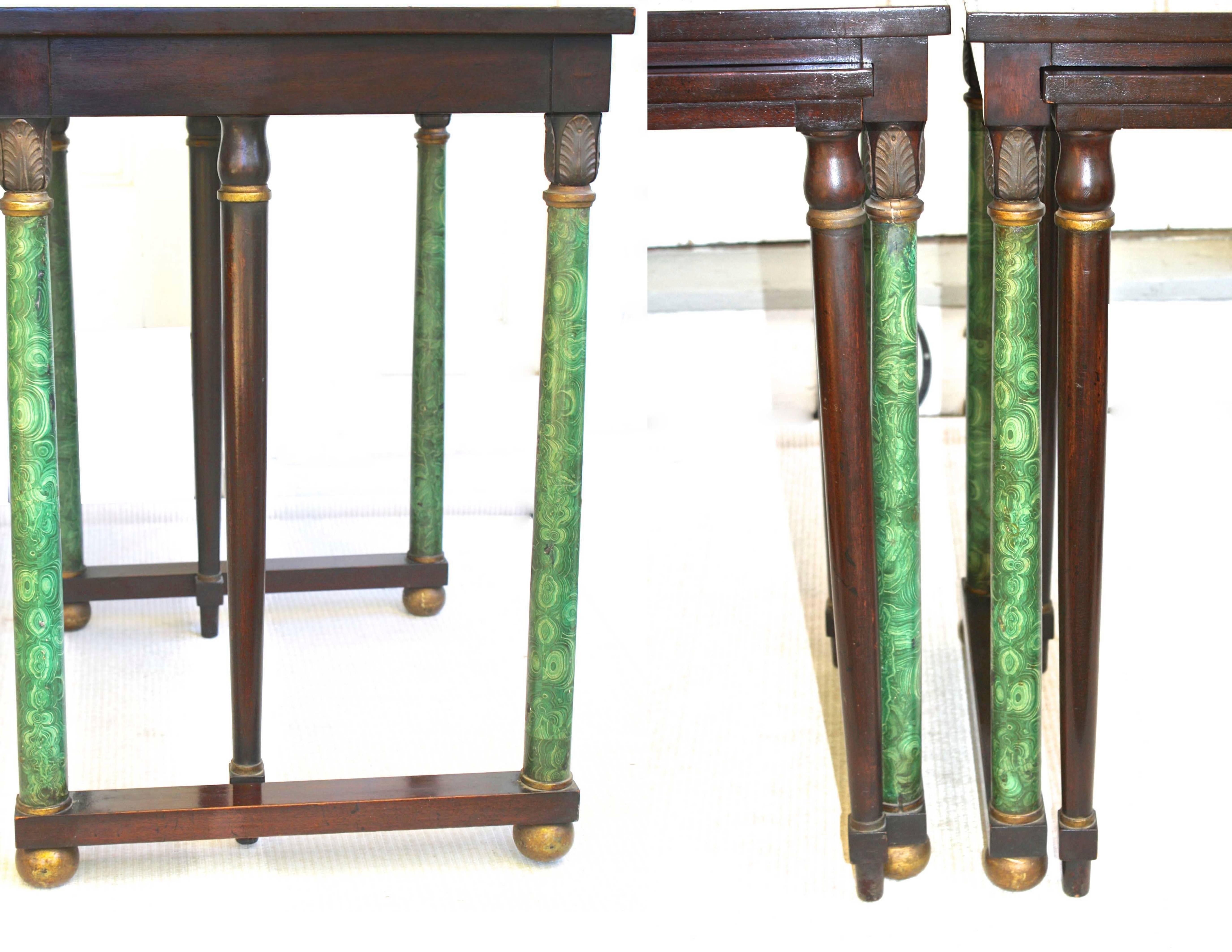 Pair of Empire Revival Nesting End Tables For Sale 2