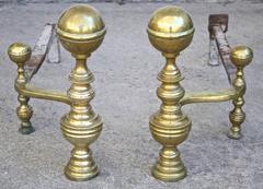 Brass Andirons, Stimson of Boston