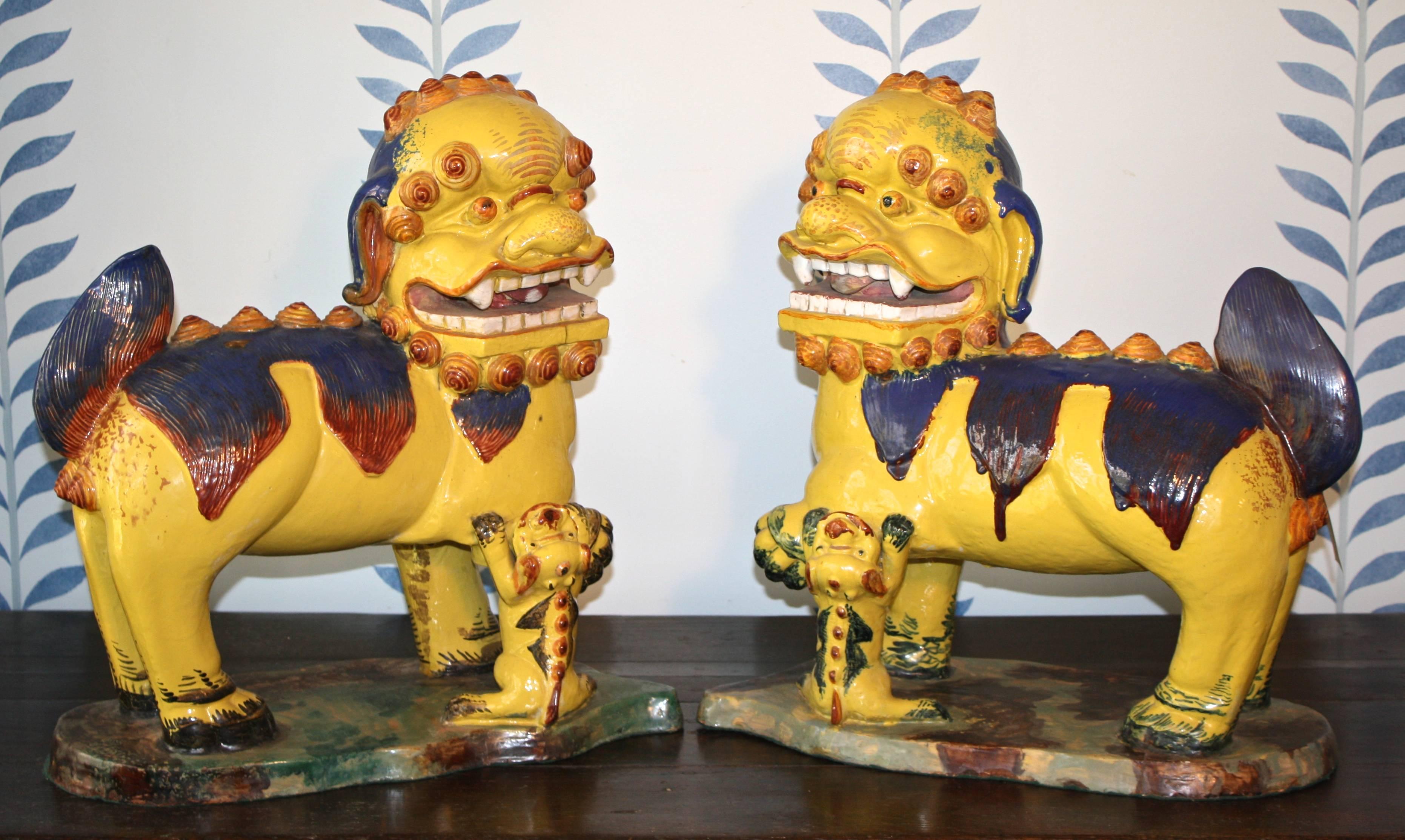 PAIR Monumental Chinese Buddhist Lionesses For Sale 3