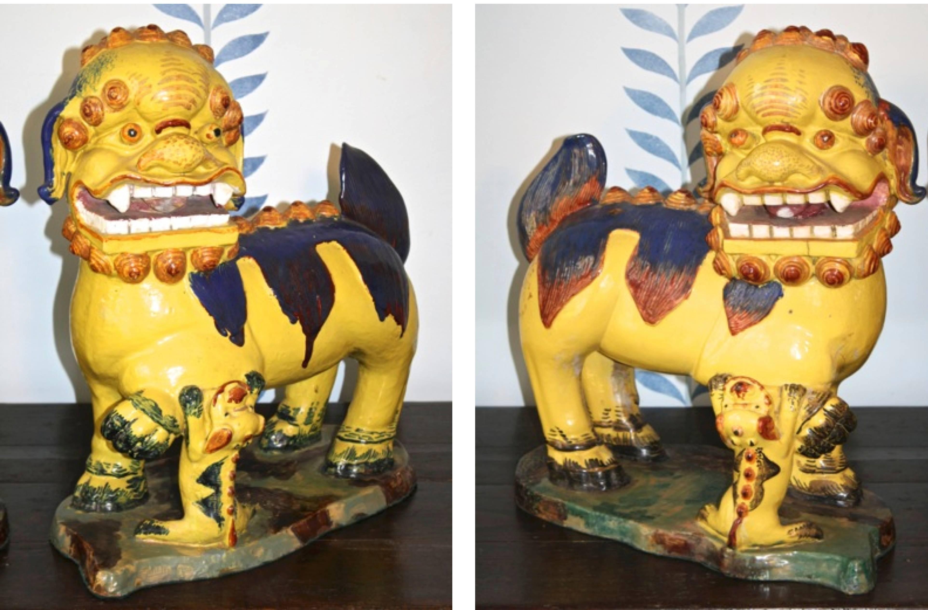 PAIR Monumental Chinese Buddhist Lionesses For Sale 1