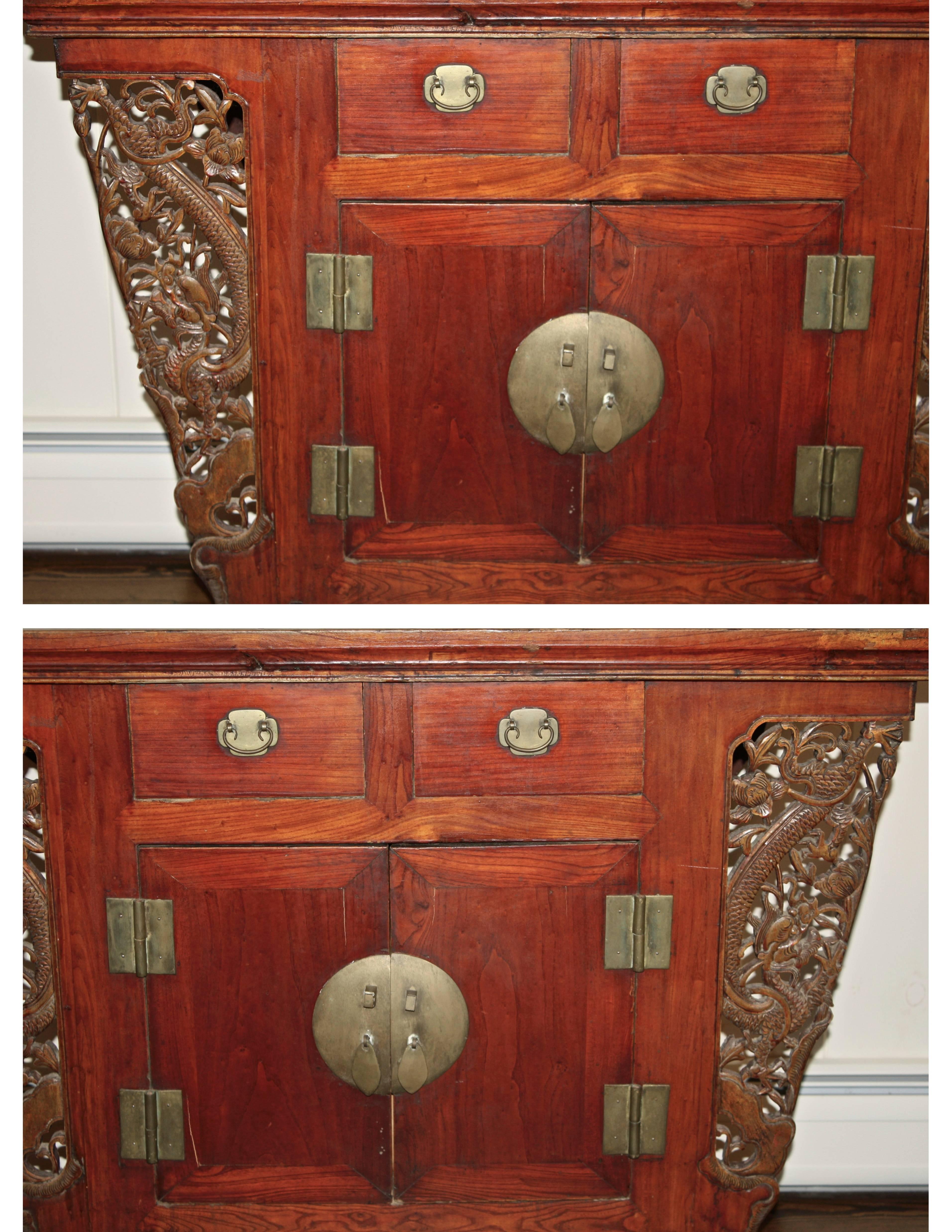 Chinese Tongzhi Altar Cabinet In Distressed Condition For Sale In Woodbury, CT