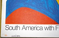 Calder signed lithographic poster, 'South America with Flying Colors'
