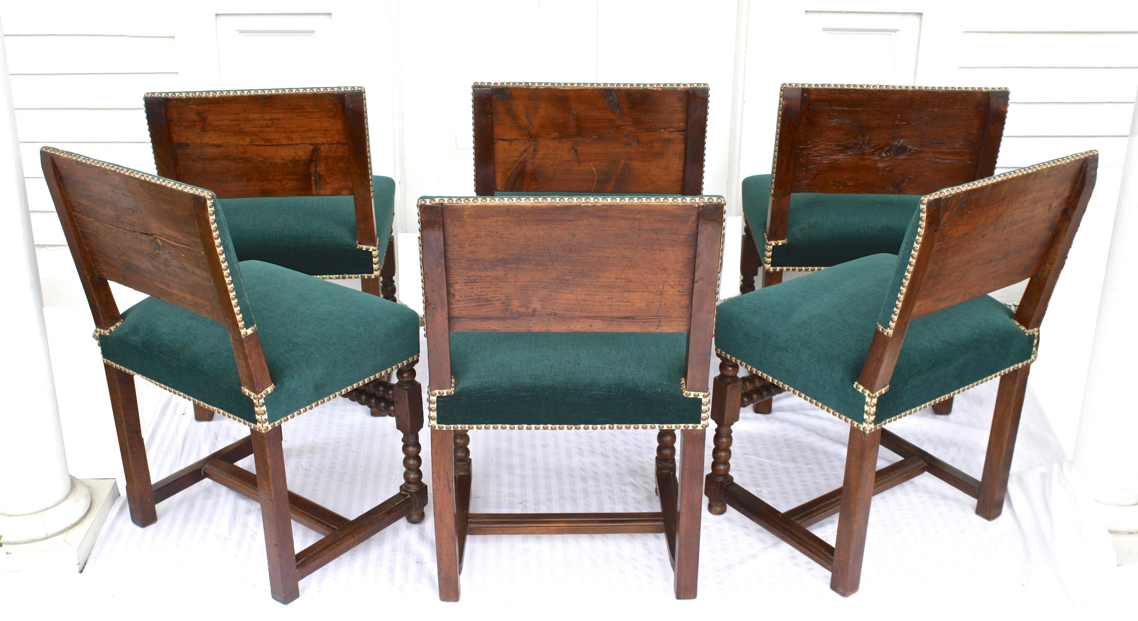French SIX Louis XIII Dining Chairs For Sale