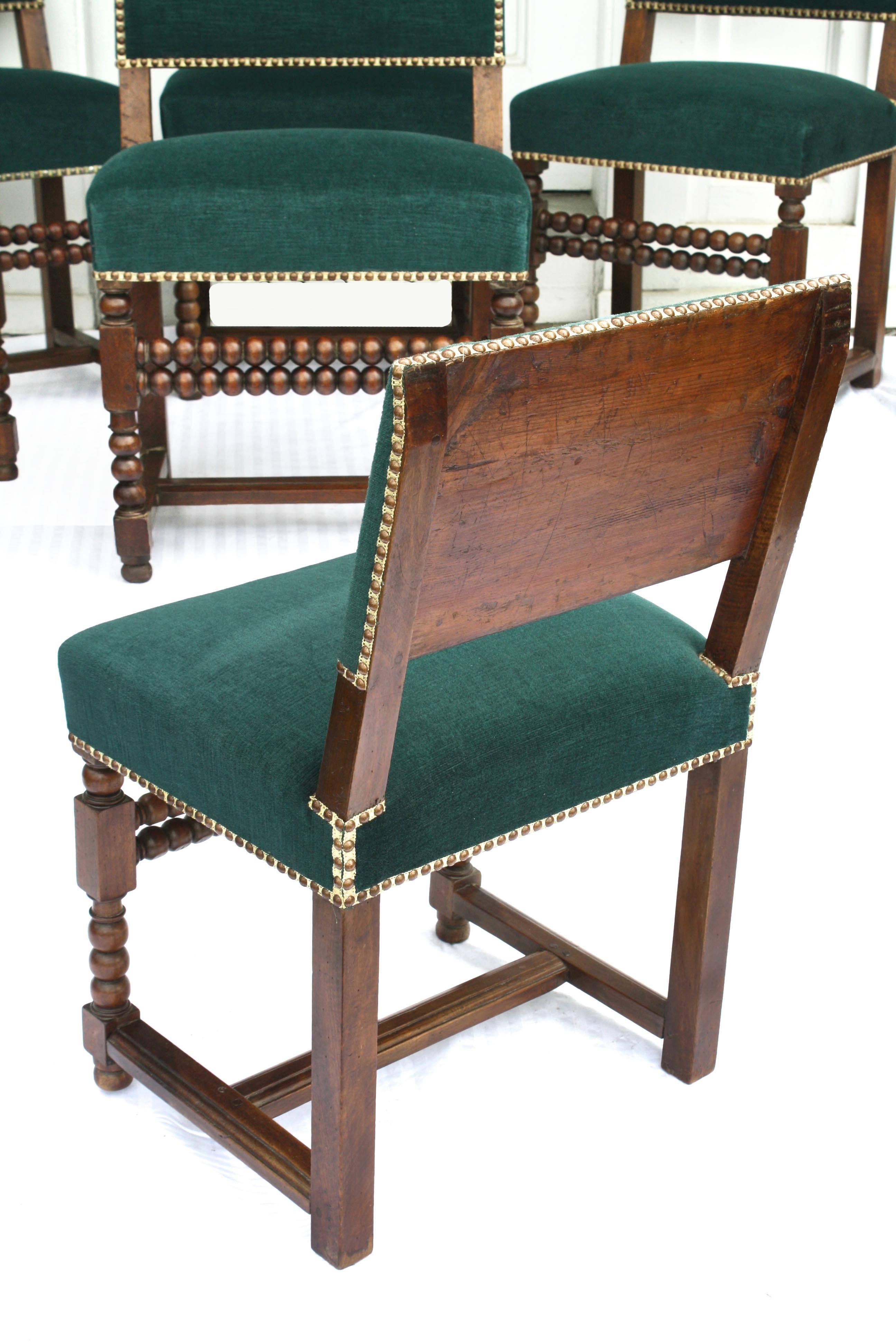 17th Century SIX Louis XIII Dining Chairs For Sale