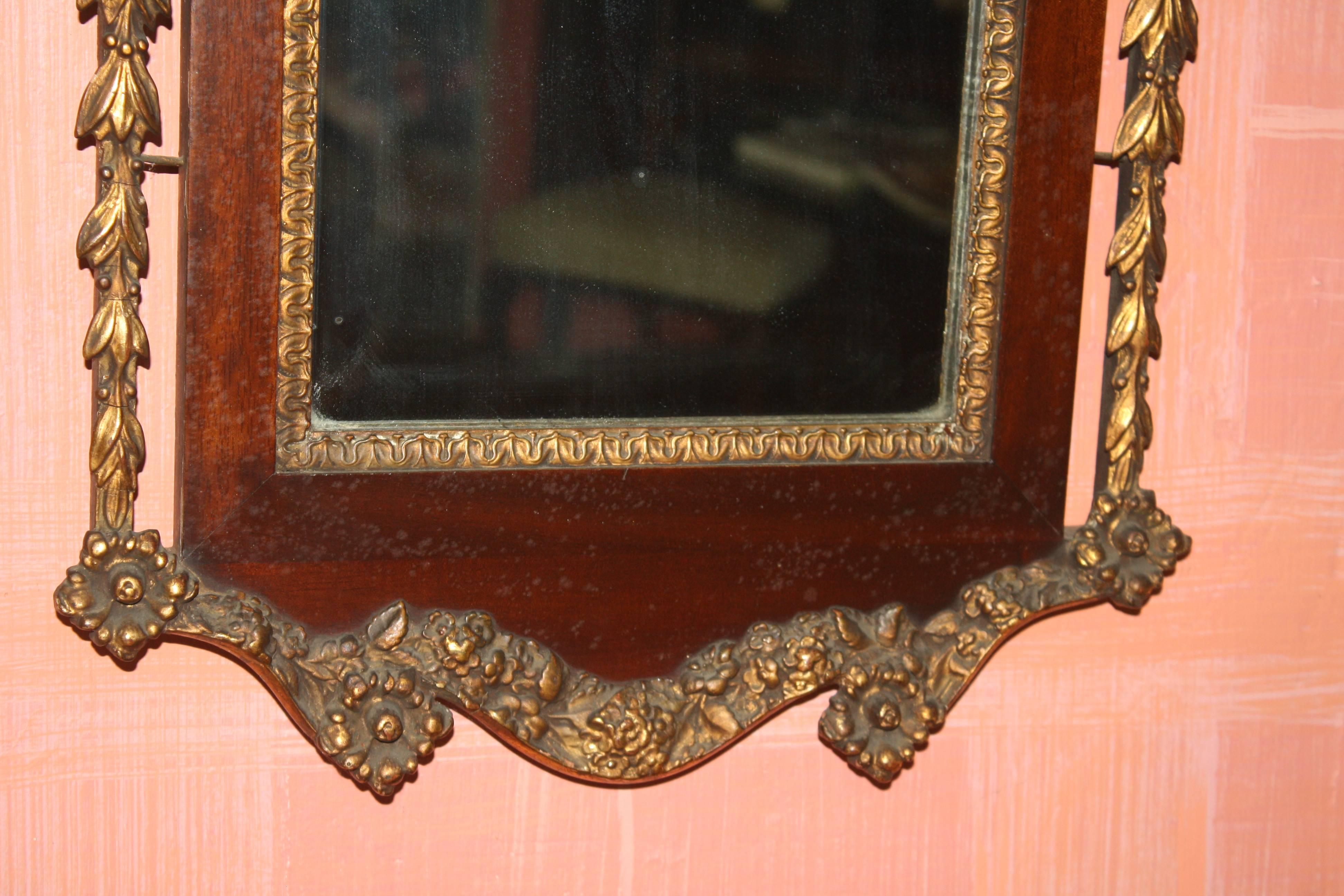 American Chippendale Revival Eagle Crested Mirror 1
