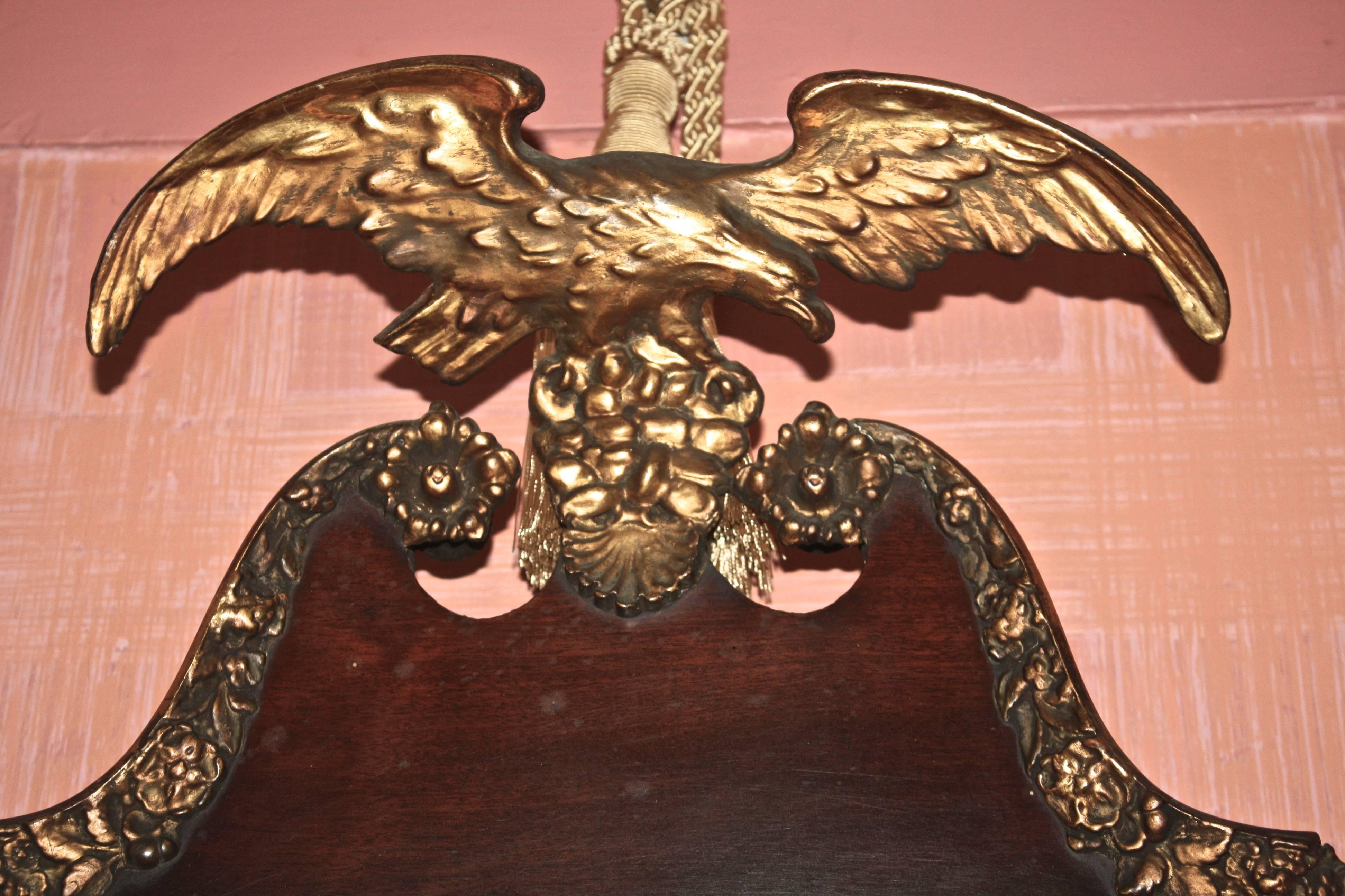 American Chippendale Revival Eagle Crested Mirror 4