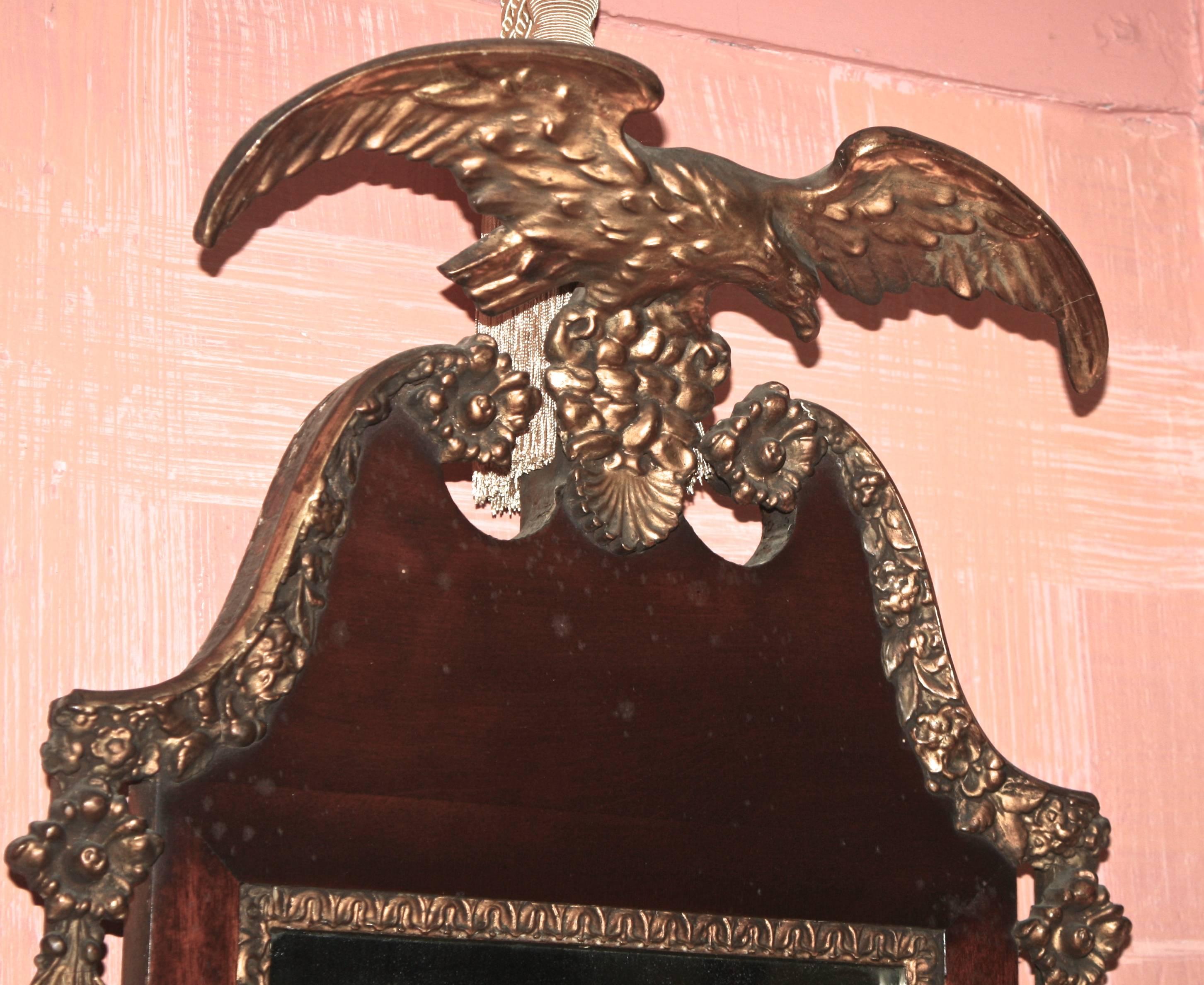 American Chippendale Revival Eagle Crested Mirror 3