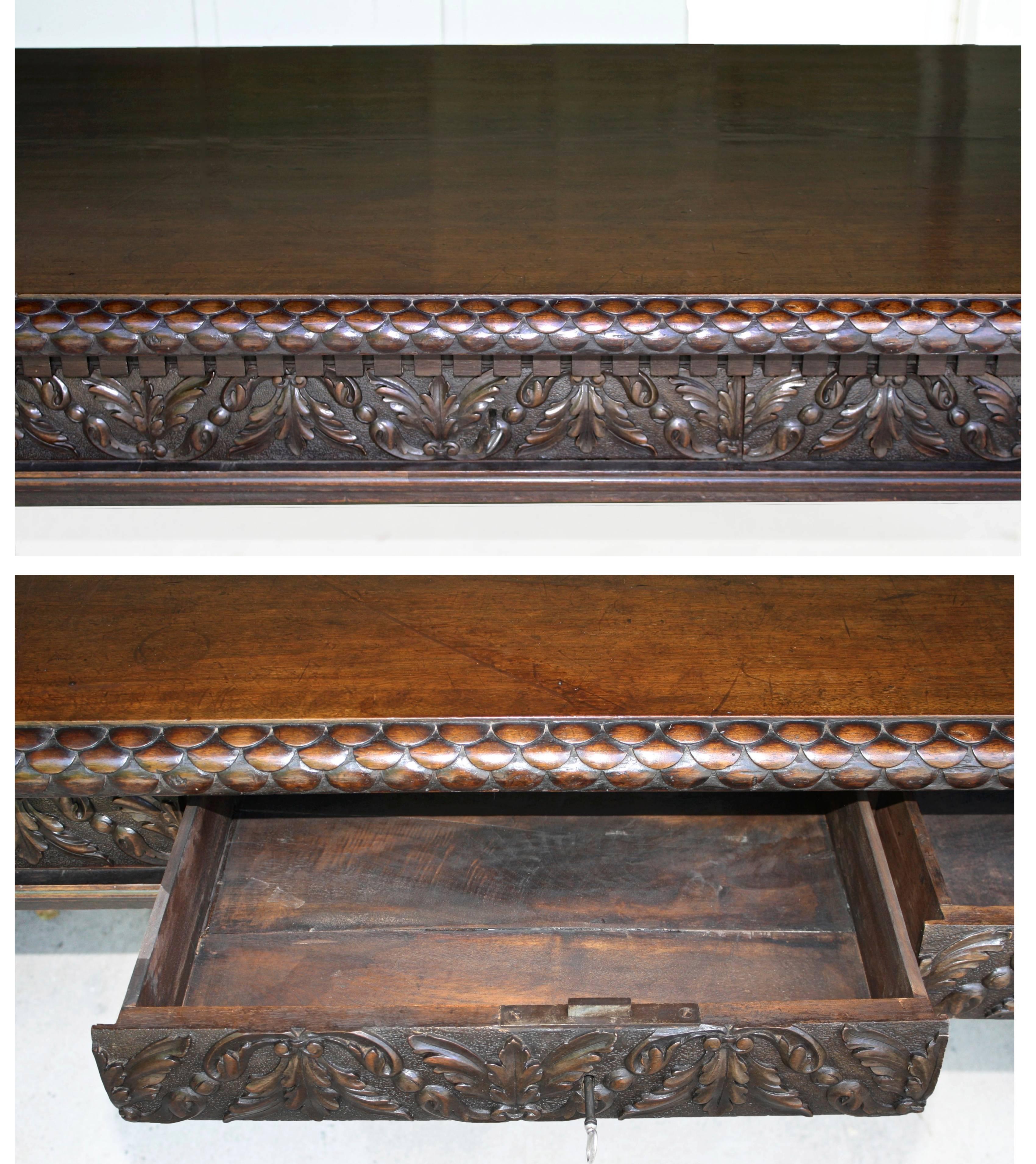 Oak Italian Renaissance Trestle Table  For Sale