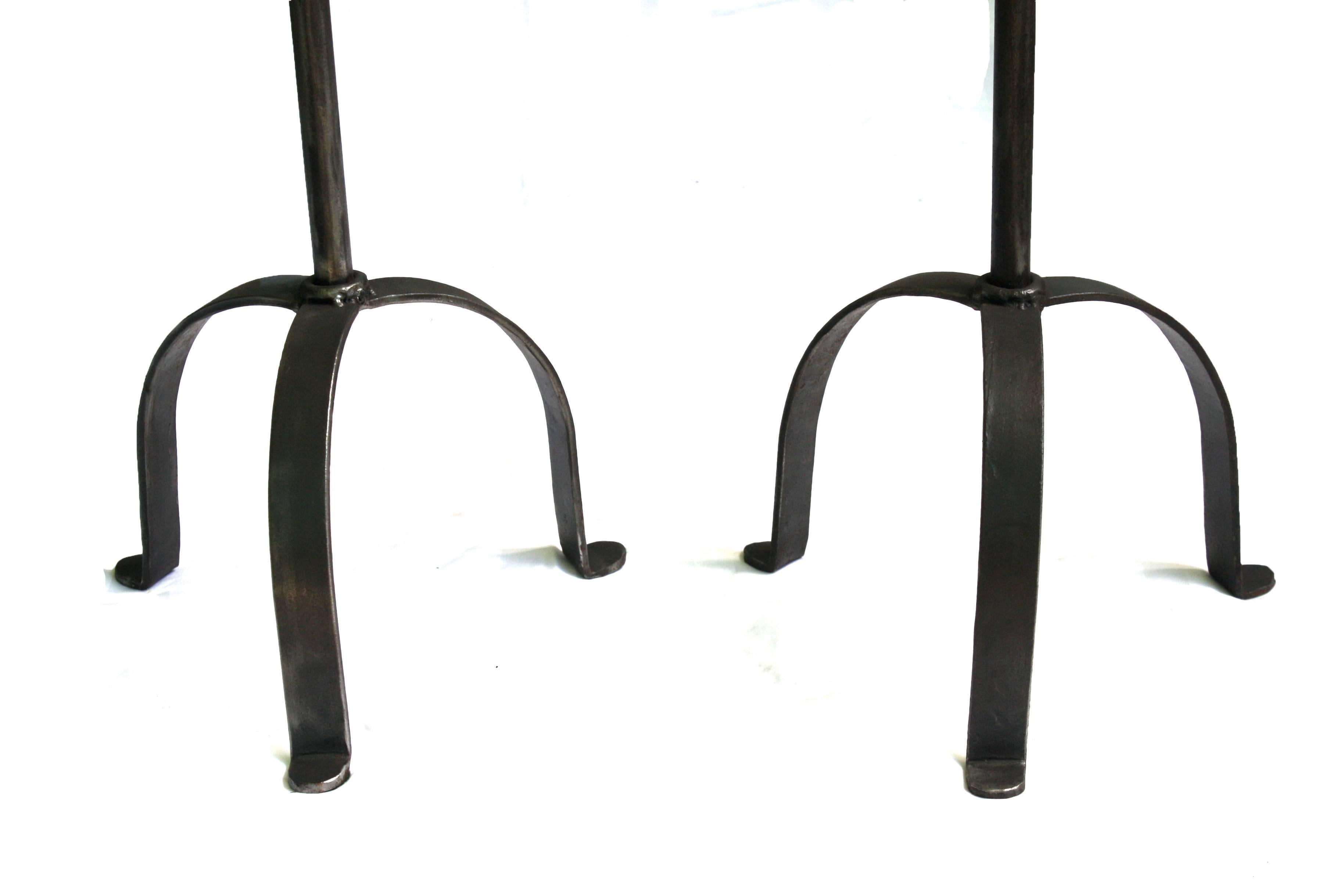 PAIR Cast Iron Candle Prickets For Sale 1