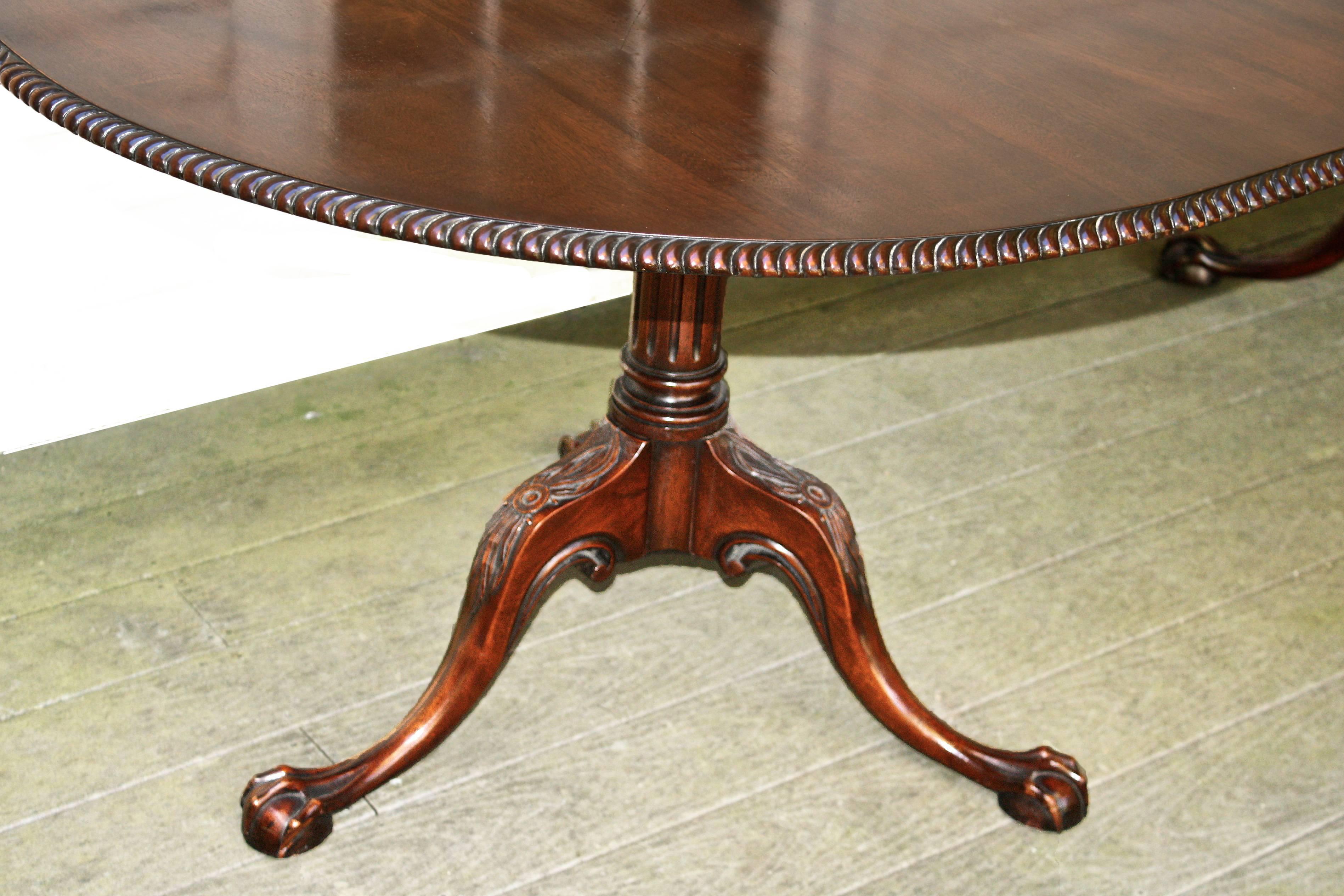 19th Century Philadelphia Chippendale Revival Double Pedestal Dining Table