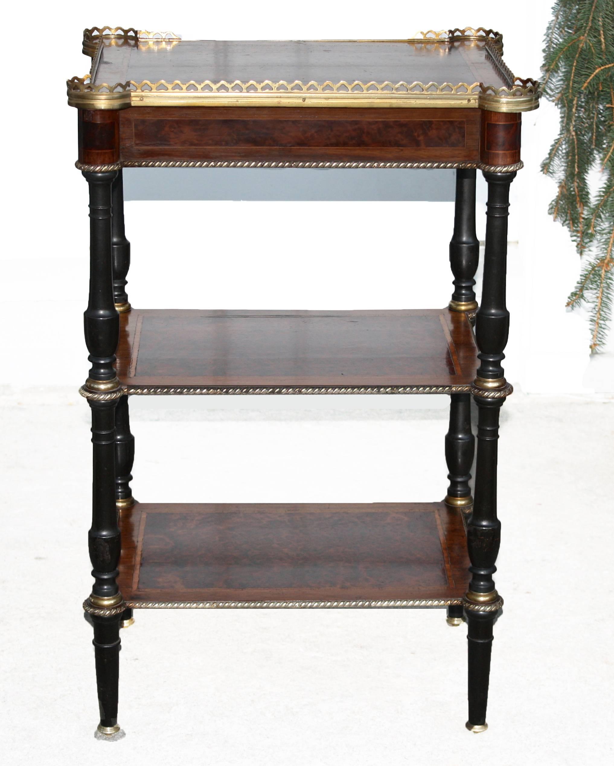 Forged P. Sormani French Neoclassical Revival Three-Tier Side Table For Sale