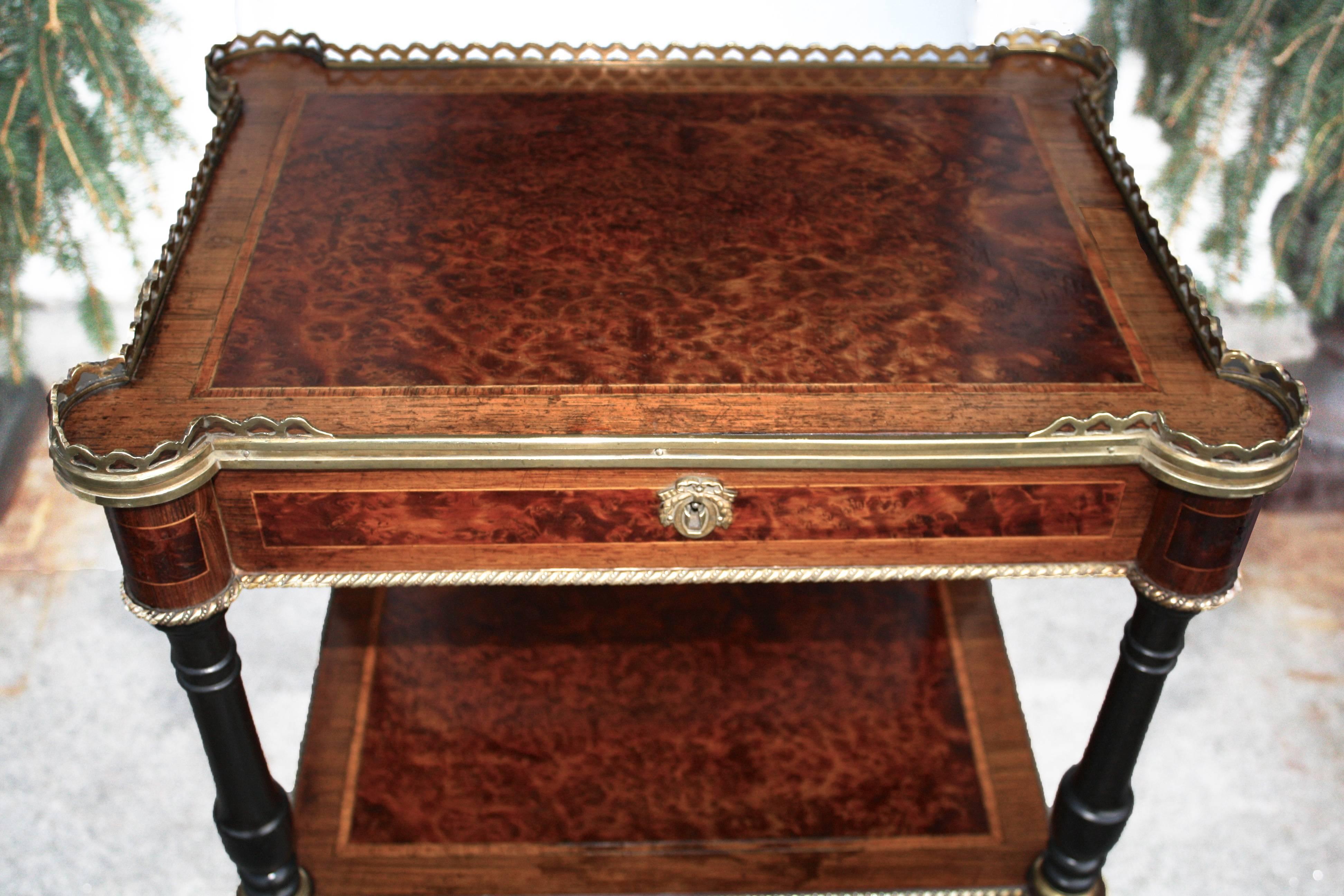 Late 19th Century P. Sormani French Neoclassical Revival Three-Tier Side Table For Sale