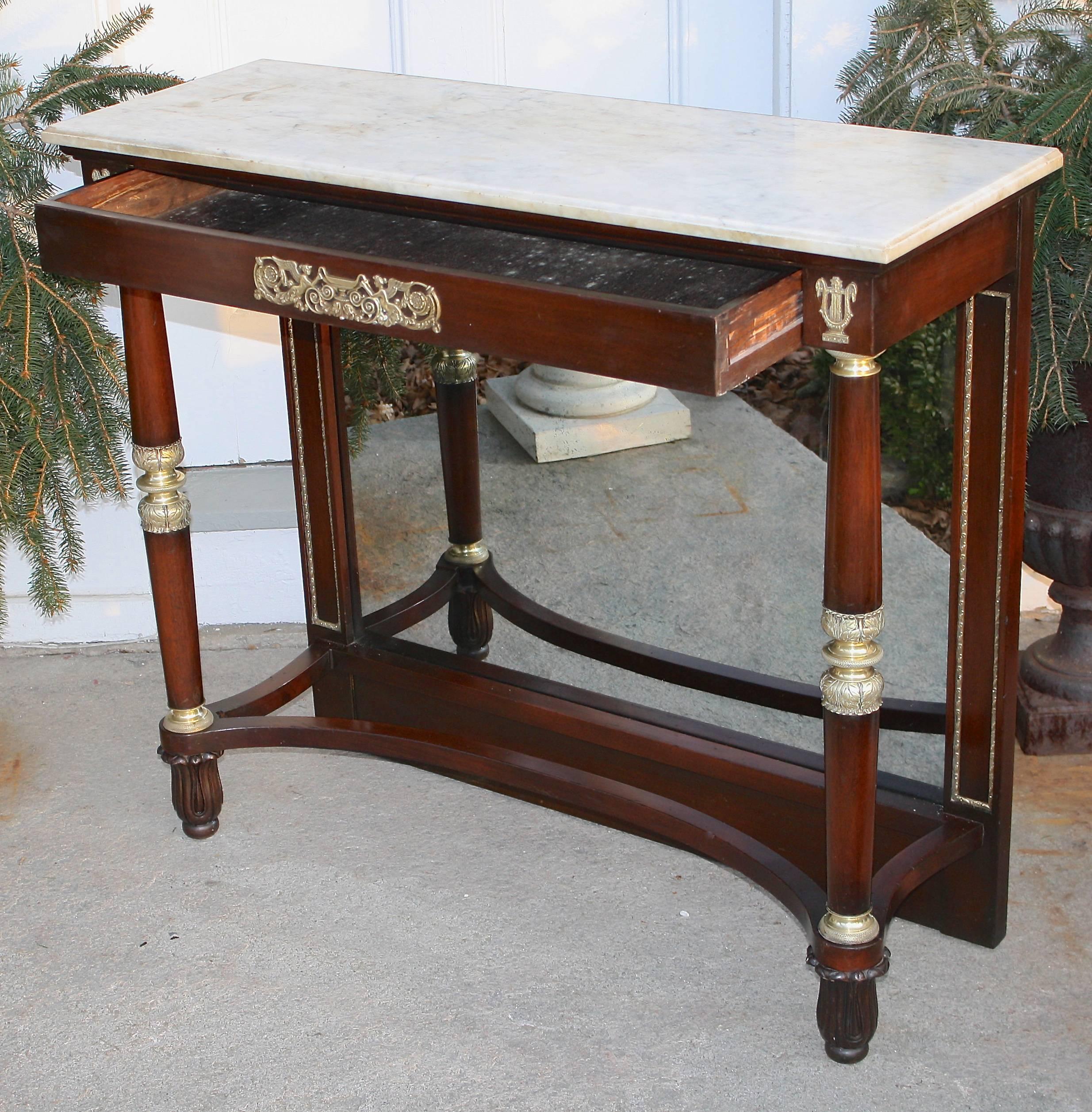 Hand-Carved French Restauration Period Pier Table For Sale
