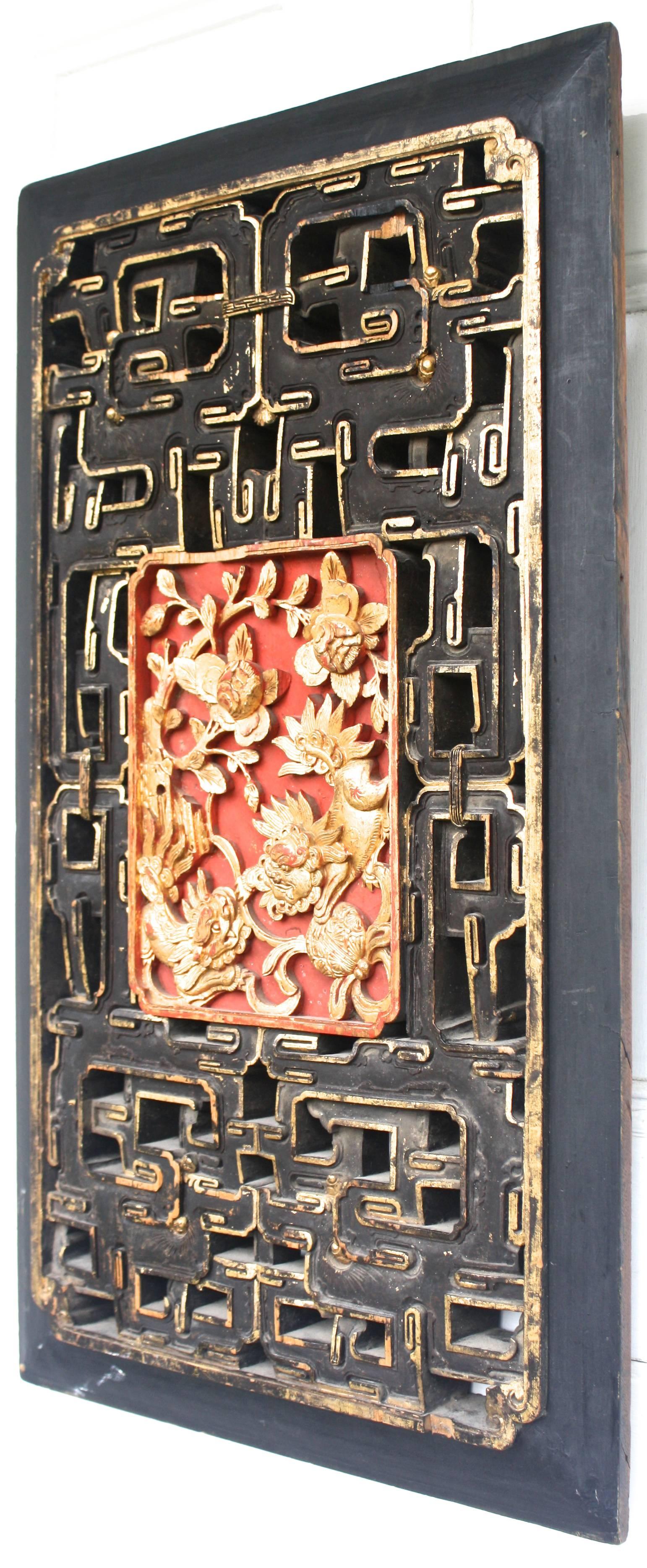 Chinese 'Guardian Lion' Door Panel For Sale 3