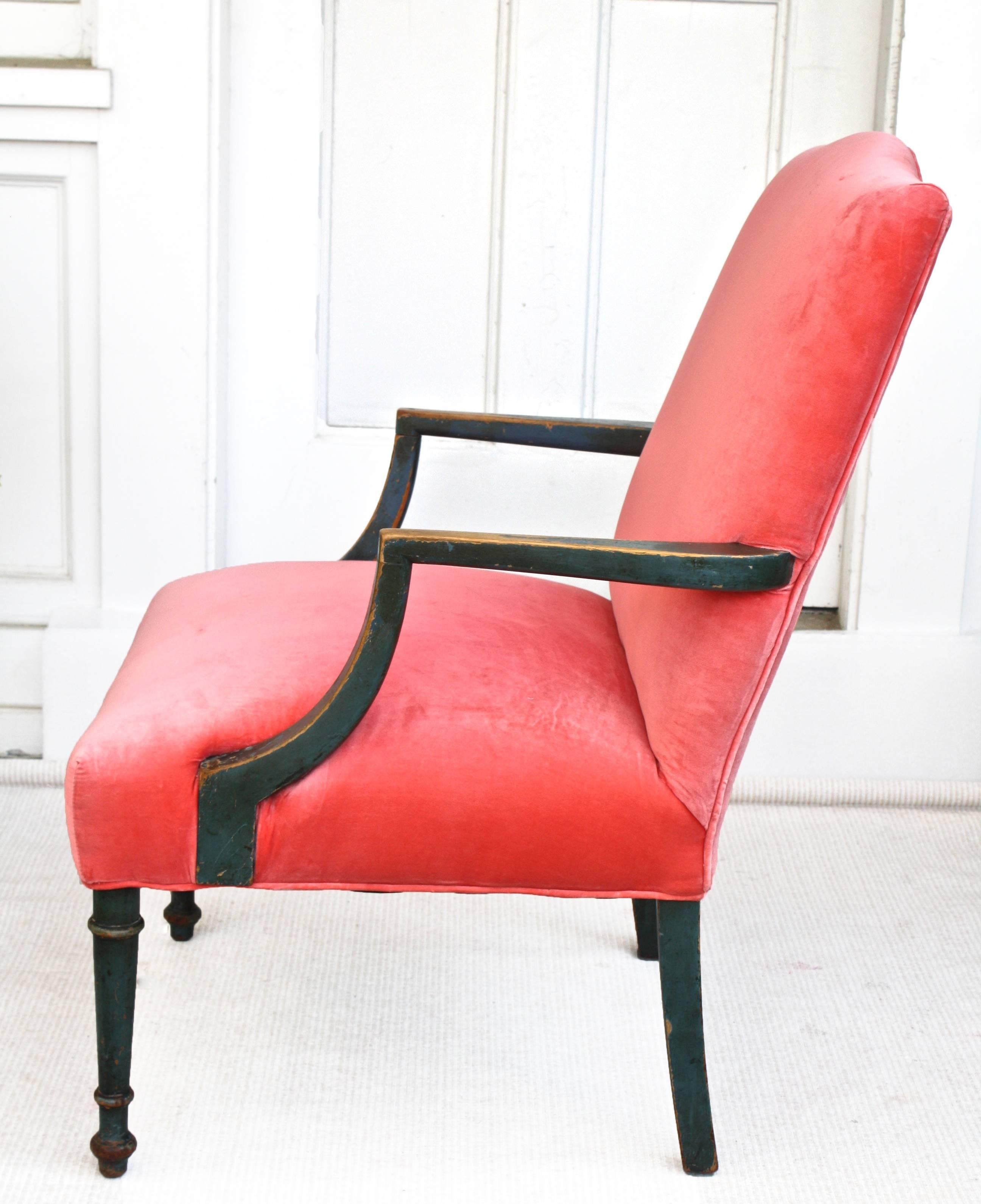 Hand-Carved Regency Gainsborough Armchair For Sale