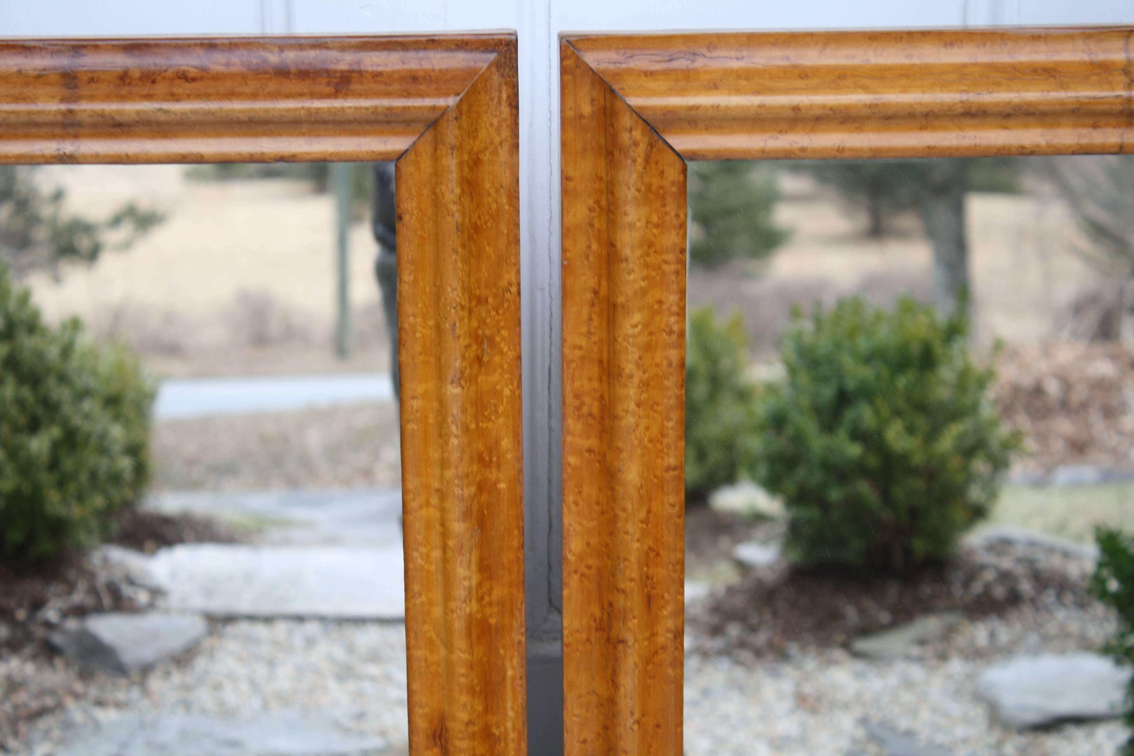 American Pair of Colonial Revival Birdseye Maple Mirrors For Sale