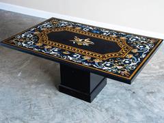 Florentine Style "Pietra Dura" Vintage Indian Plaque/Coffee Table, circa 2000