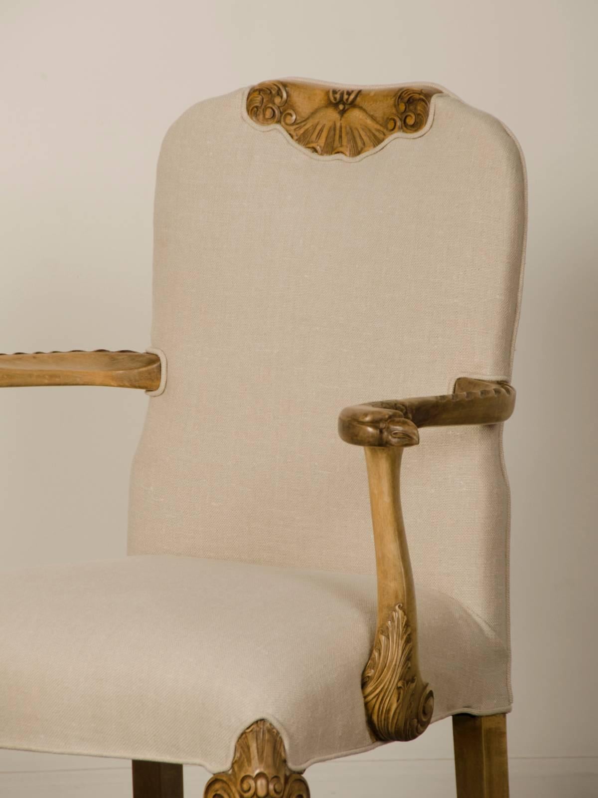 Pair of Antique George I Style English Walnut Eagle Head Armchairs, circa 1890 1