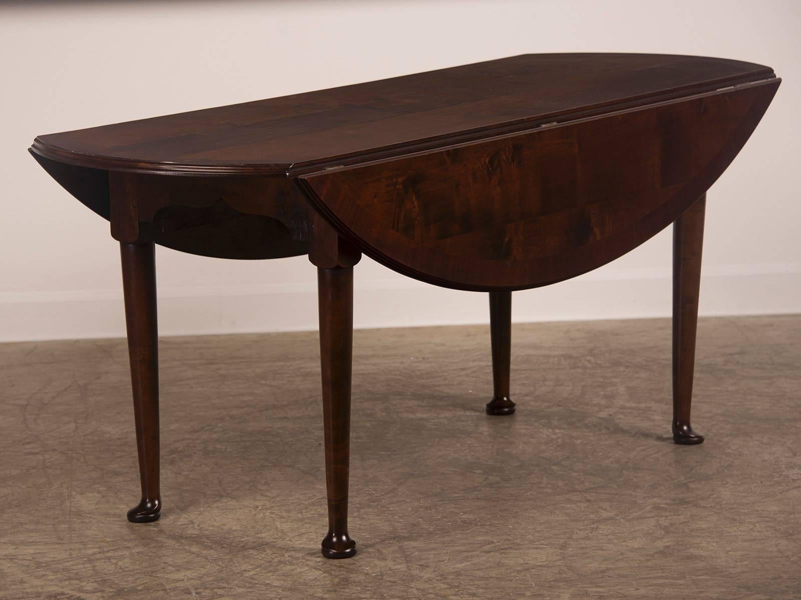 English Bespoke Made Oval Cherrywood Drop-Leaf Dining Table  For Sale 2