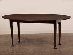 English Bespoke Made Oval Cherrywood Drop-Leaf Dining Table