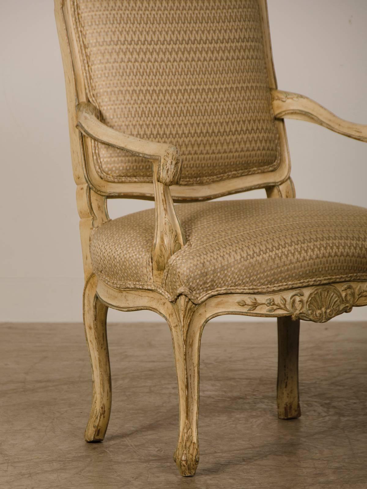 Pair of Louis XV Period Italian Armchairs, Original Painted Finish, circa 1770 In Excellent Condition For Sale In Houston, TX