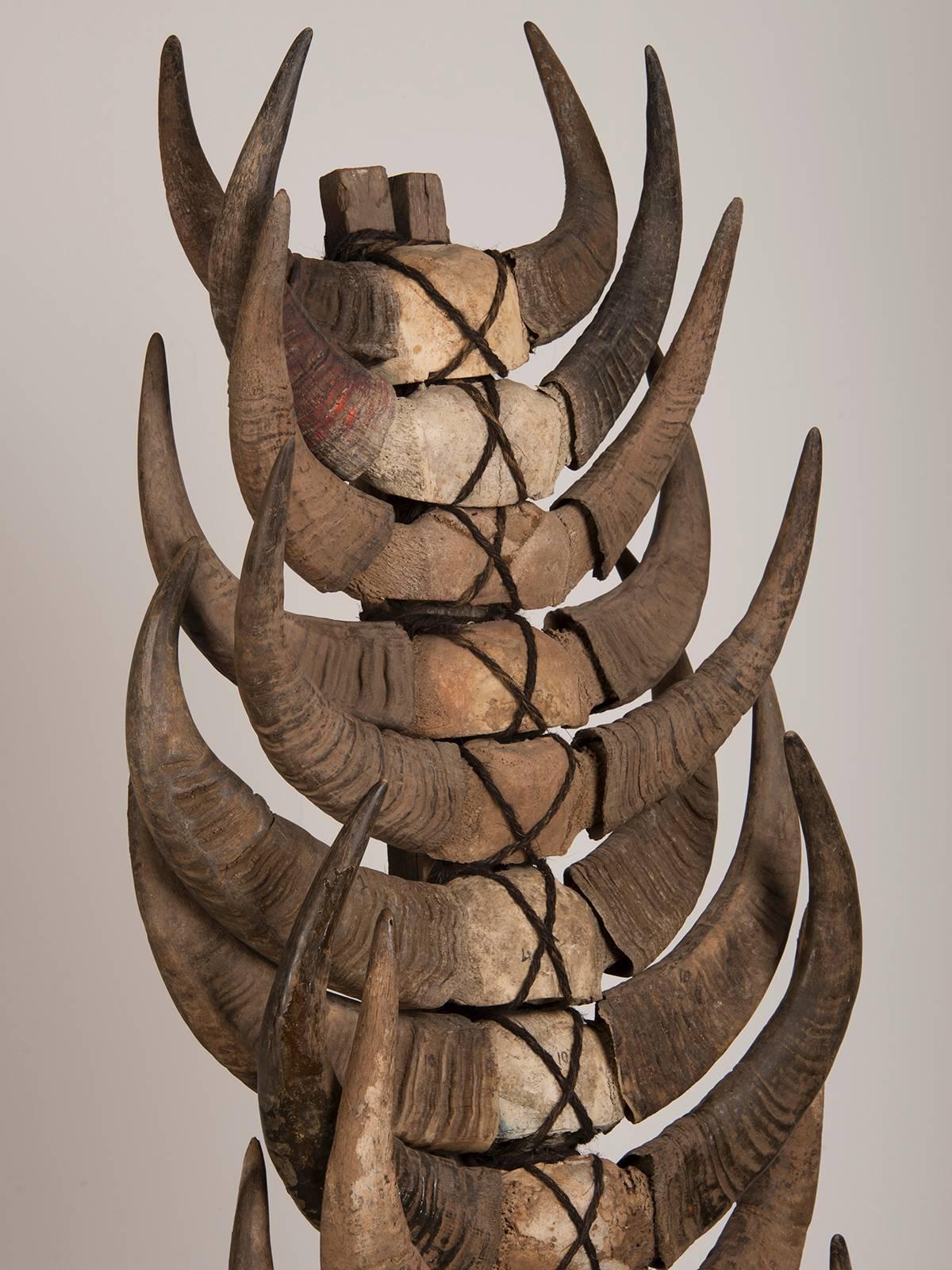 Receive our new selections direct from 1stdibs by email each week. Please click Follow Dealer below and see them first!

Vintage shed water buffalo horns mounted on a custom stand, Indonesia. This striking sculpture is composed entirely of shed