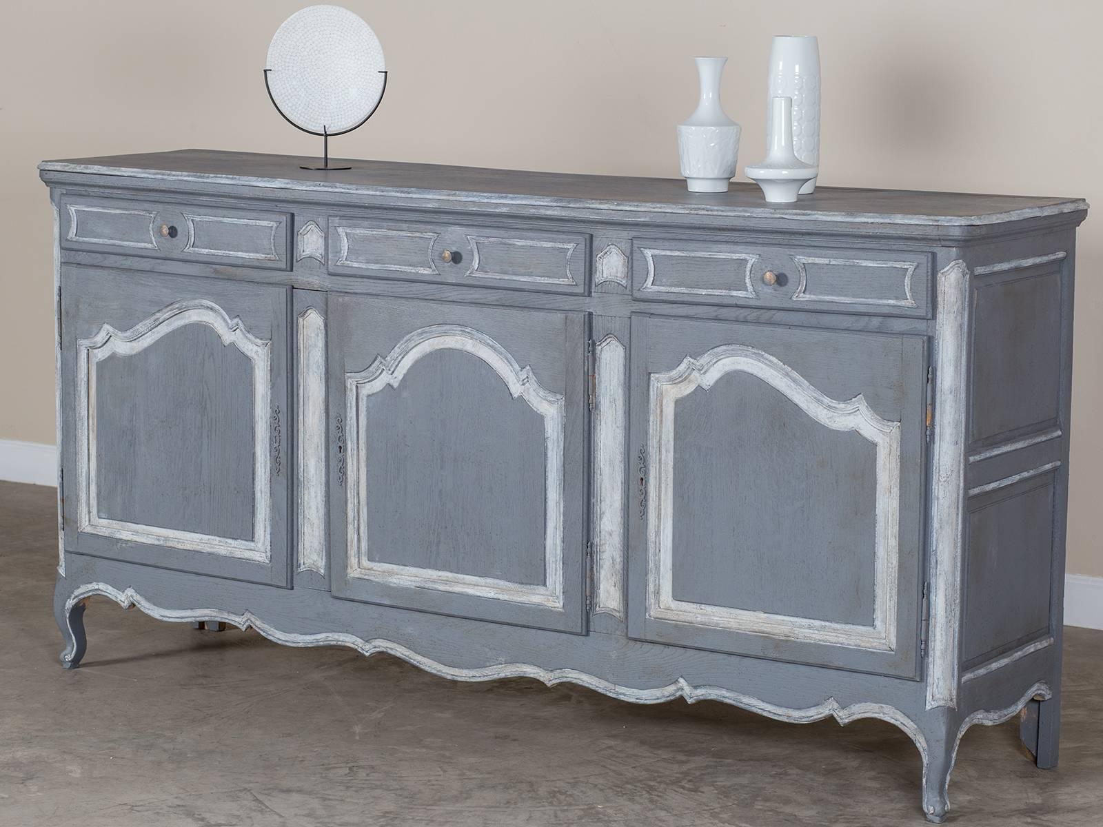 Antique French Louis XV Style Painted Oak Buffet, circa 1875 1