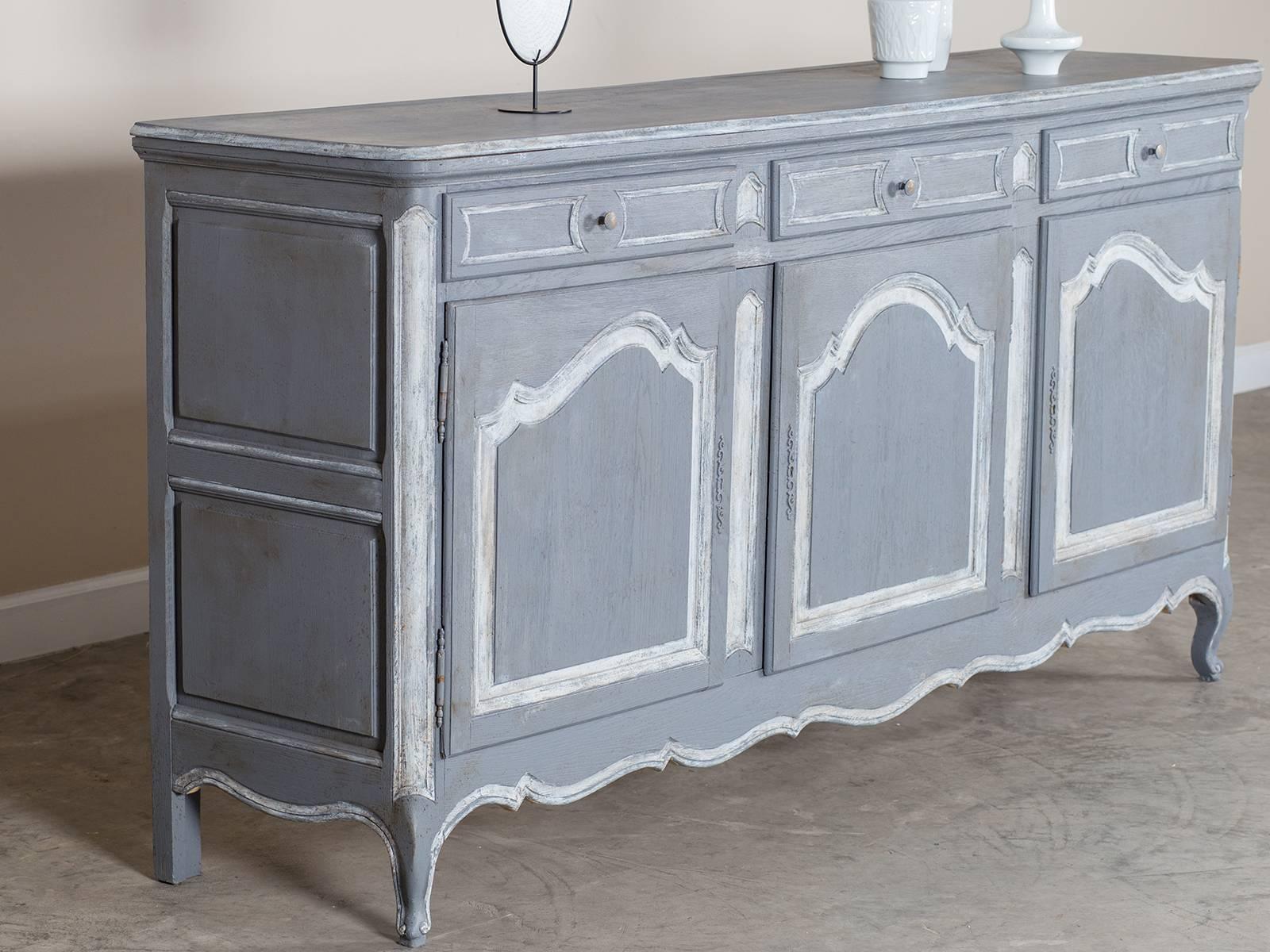 Antique French Louis XV Style Painted Oak Buffet, circa 1875 2