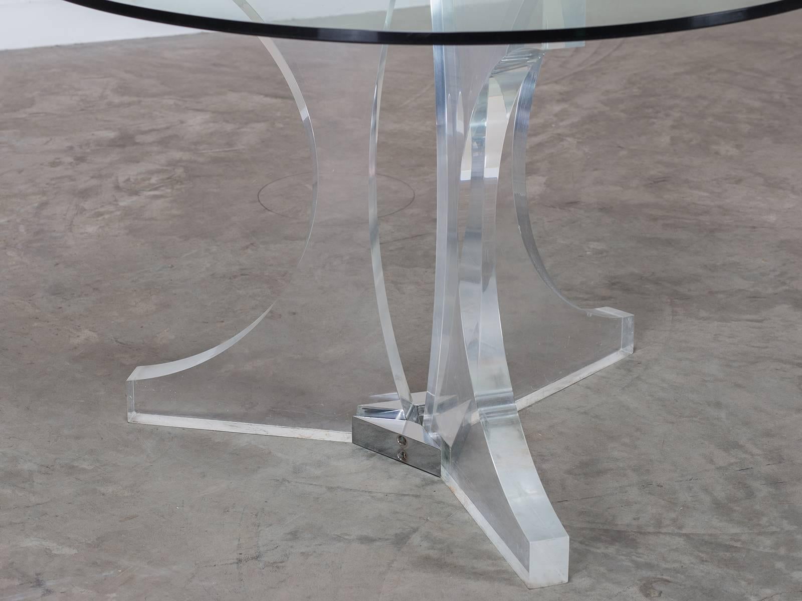 Vintage French Lucite and Glass Table, circa 1970 1