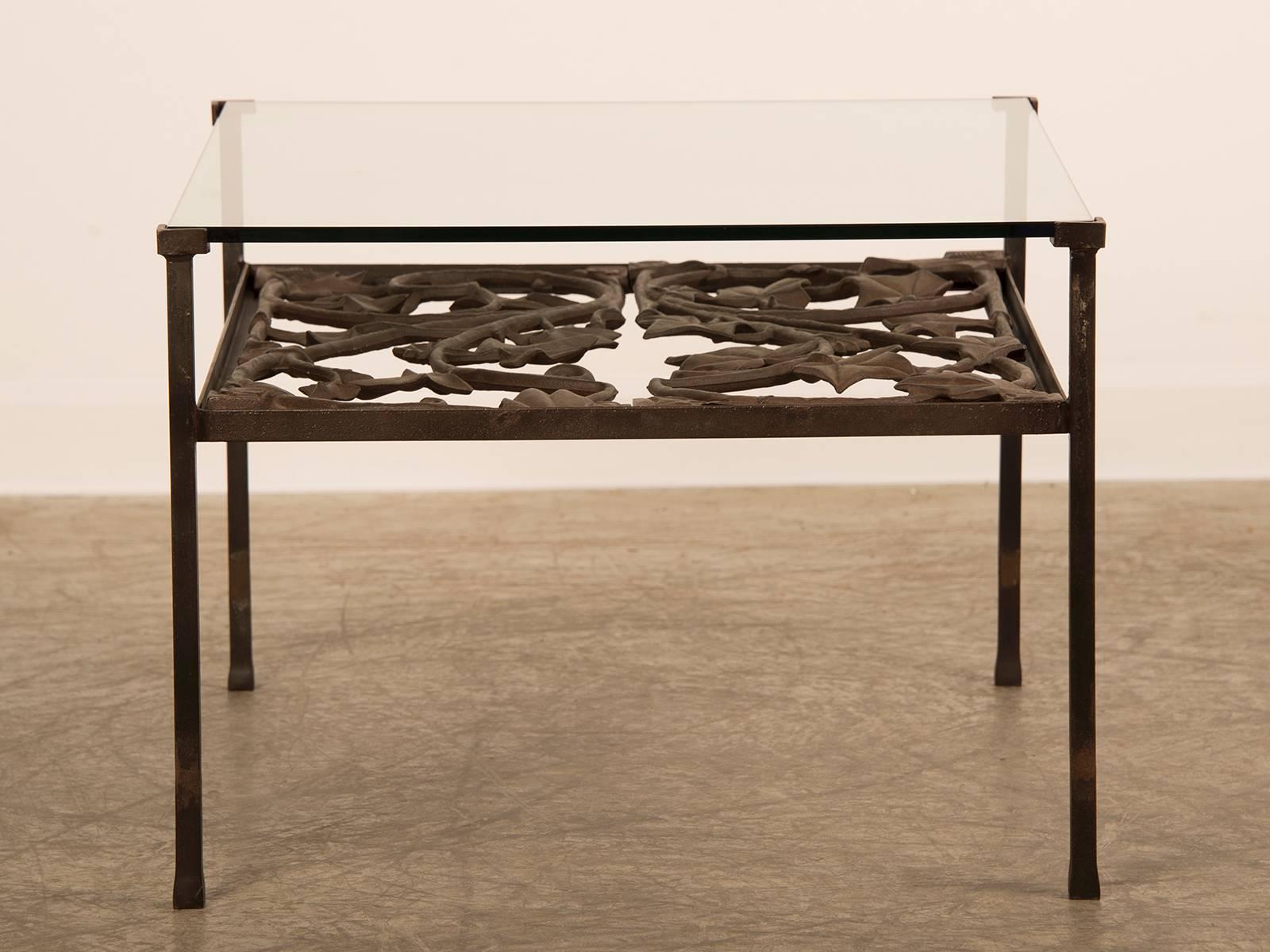 Antique French Belle Époque Period Iron Grill, circa 1895, Custom Table 2