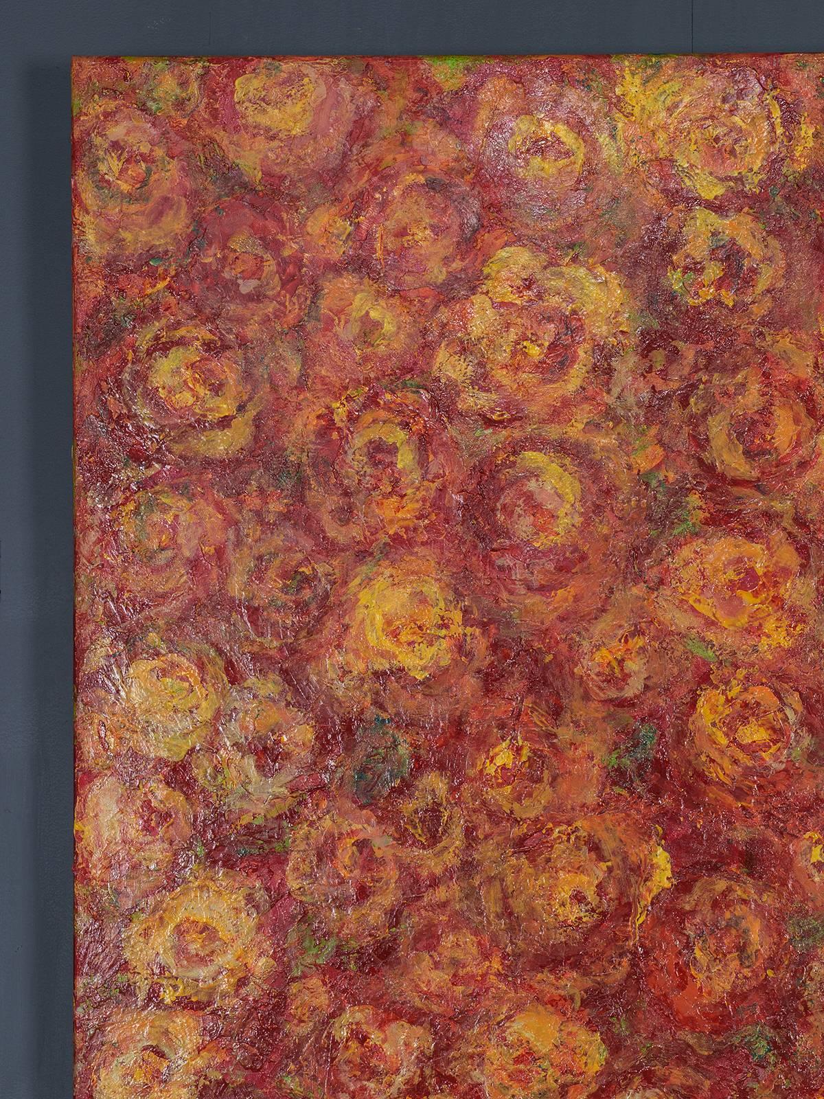 Receive our new selections direct from 1stdibs by email each week. Please click Follow Dealer below and see them first!

The sheer exuberance of colour and the lush quality of roses seen in this contemporary painting, 