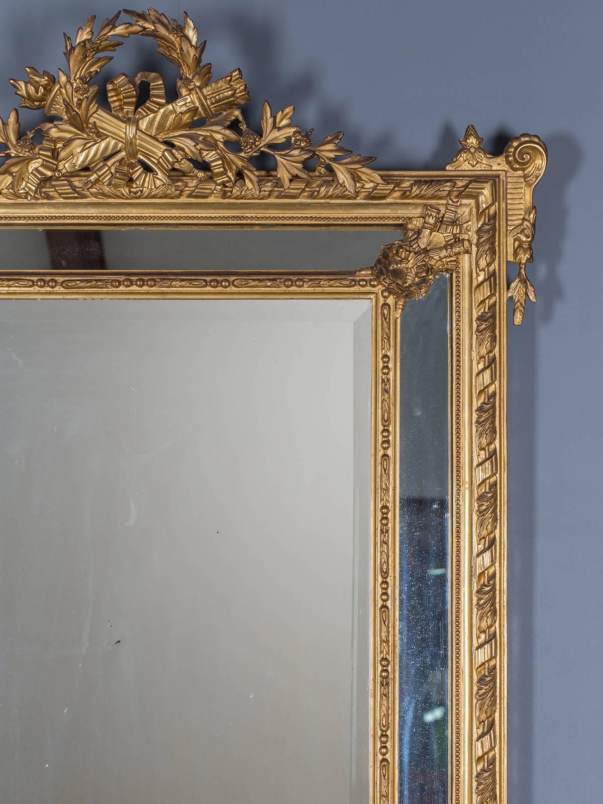 Receive our new selections direct from 1stdibs by email each week. Please click Follow Dealer below and see them first!

The lavish detail on this antique French mirror is a testament to the power of French design. Tall in proportion, this antique