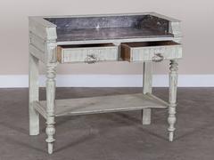 Antique French Marble-Top Painted Table Washstand, circa 1880