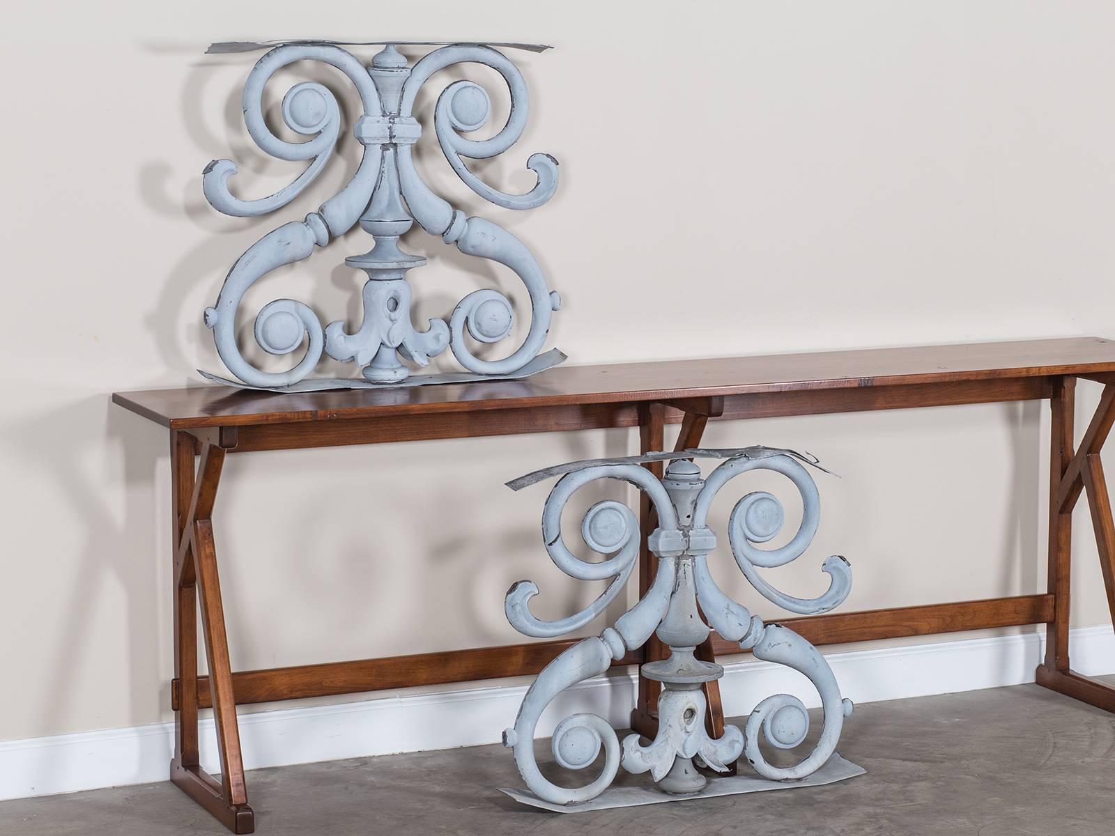 Receive our new selections direct from 1stdibs by email each week. Please click Follow Dealer below and see them first!

The lavishly curved antique French zinc ornaments circa 1850 were originally mounted in front of windows in a country house