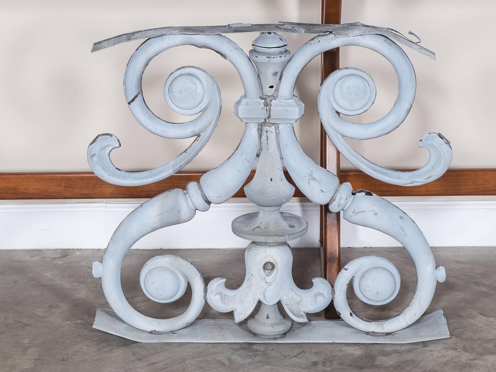 Pair of Antique French Zinc Balustrade Garden Ornaments, circa 1850 In Excellent Condition In Houston, TX