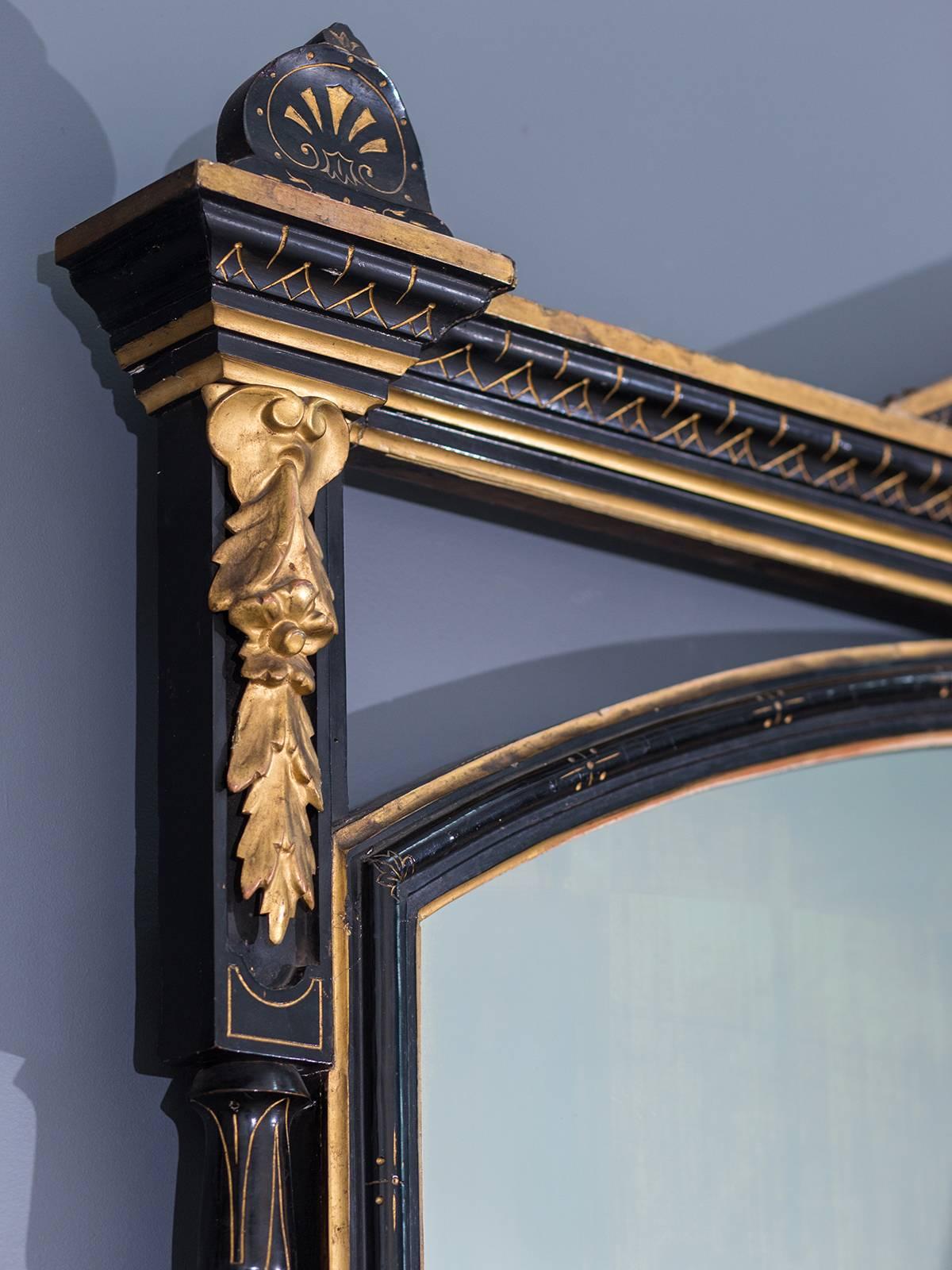 Receive our new selections direct from 1stdibs by email each week. Please click Follow Dealer below and see them first!

This enormous antique English mirror dates from the late 19th century, circa 1880 and has a most striking shape as it was