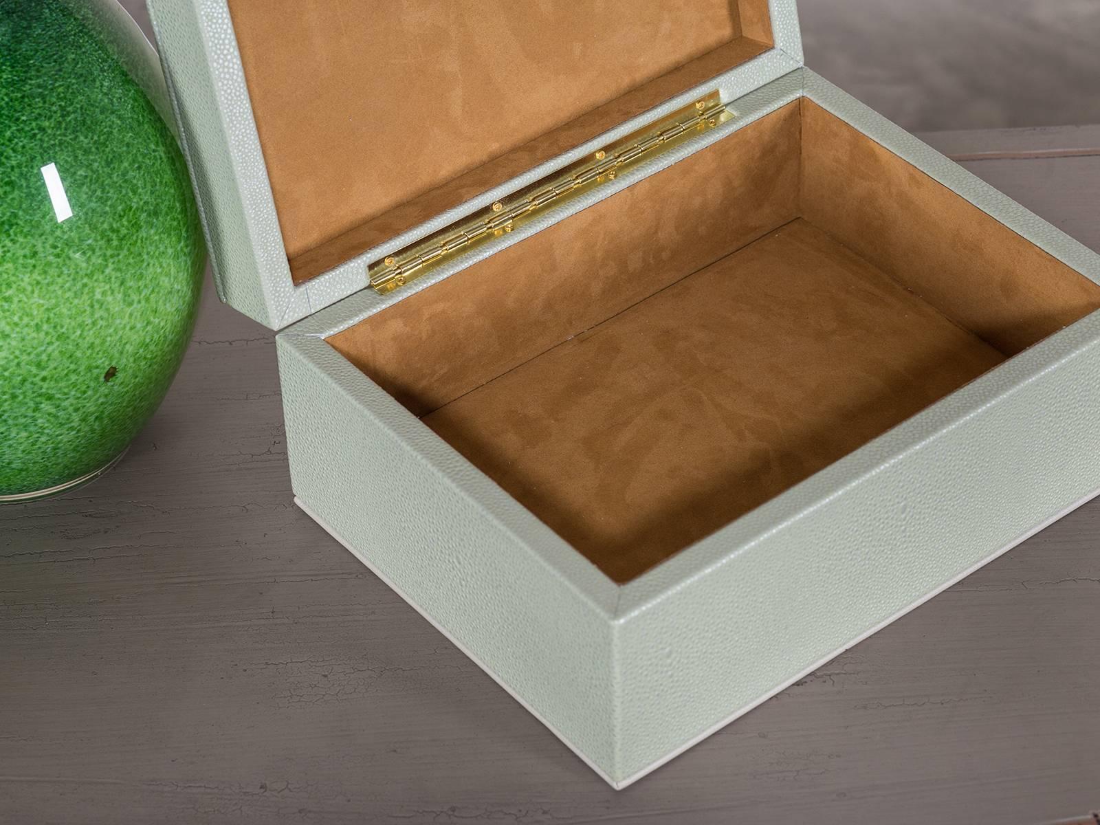 American Art Deco Style Shagreen Handmade Jewelry Box
