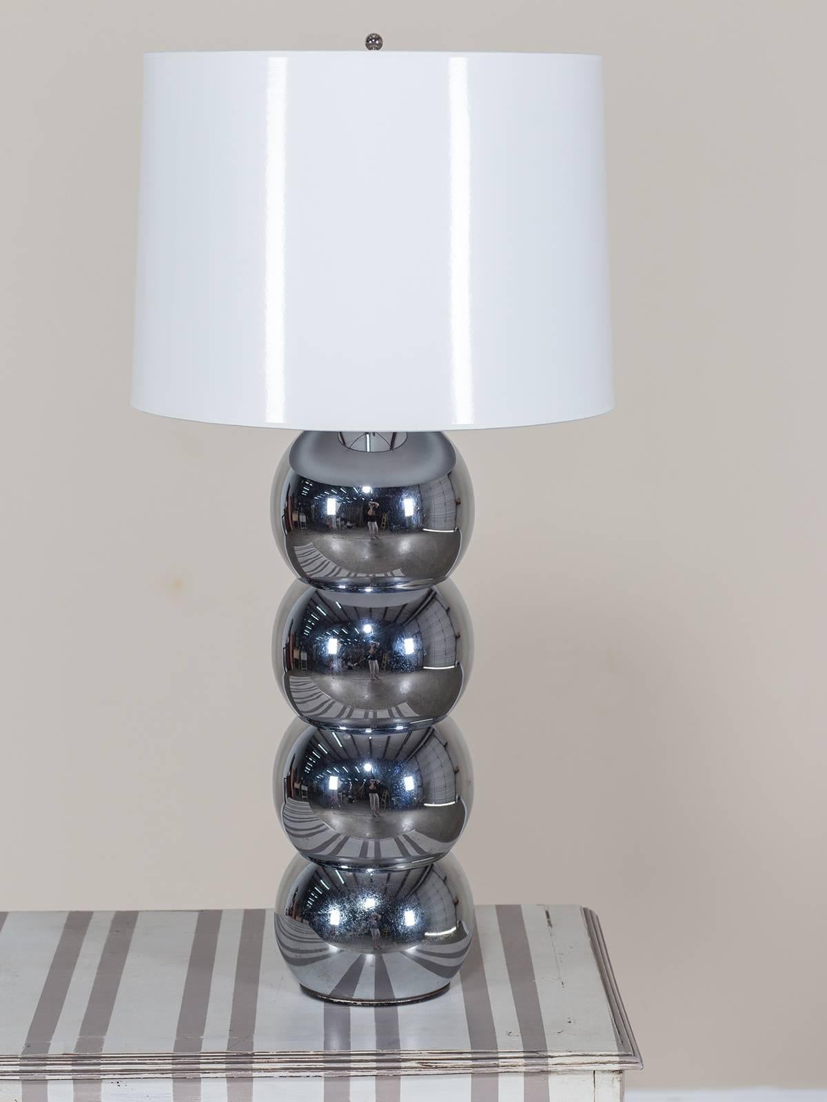 Receive our new selections direct from 1stdibs by email each week. Please click Follow Dealer below and see them first!

The brilliant metallic chrome sheen of this vintage American lamp circa 1970 remains totally modern in its appearance. First