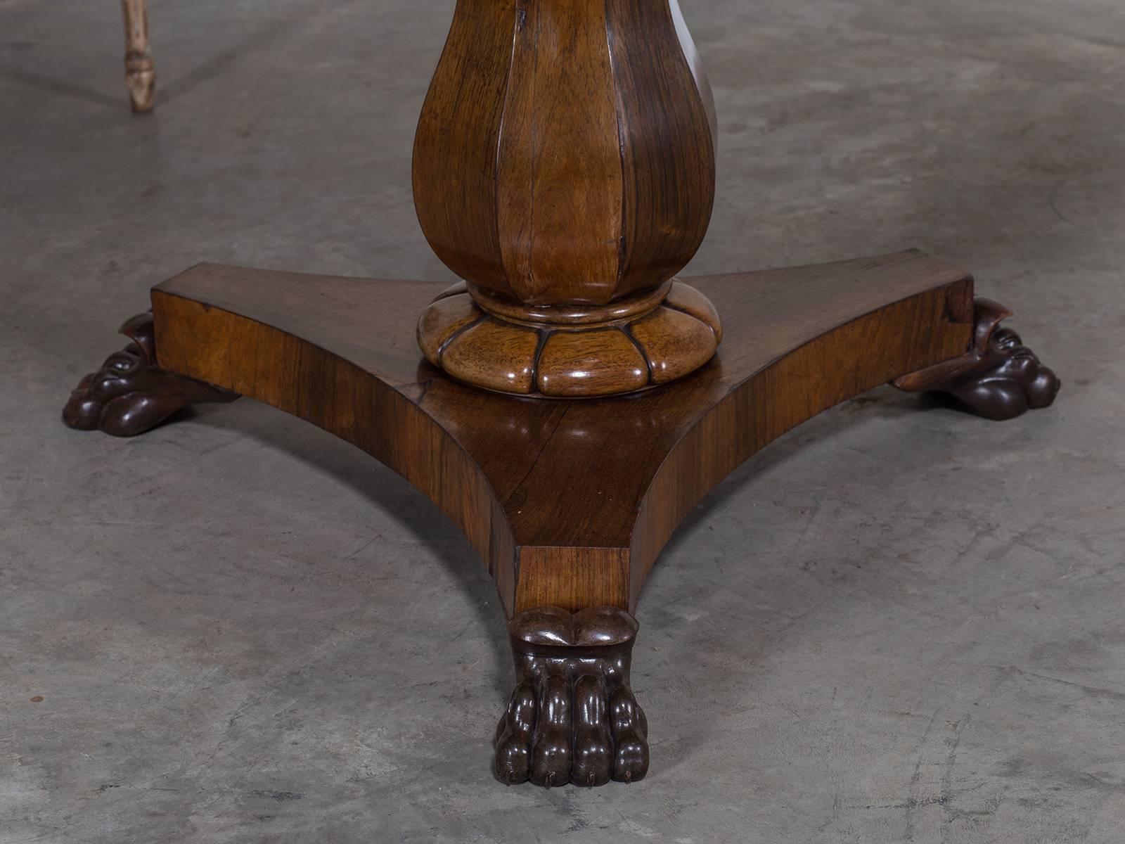 Antique English Rosewood and Walnut Tilt-Top Table, circa 1835 3