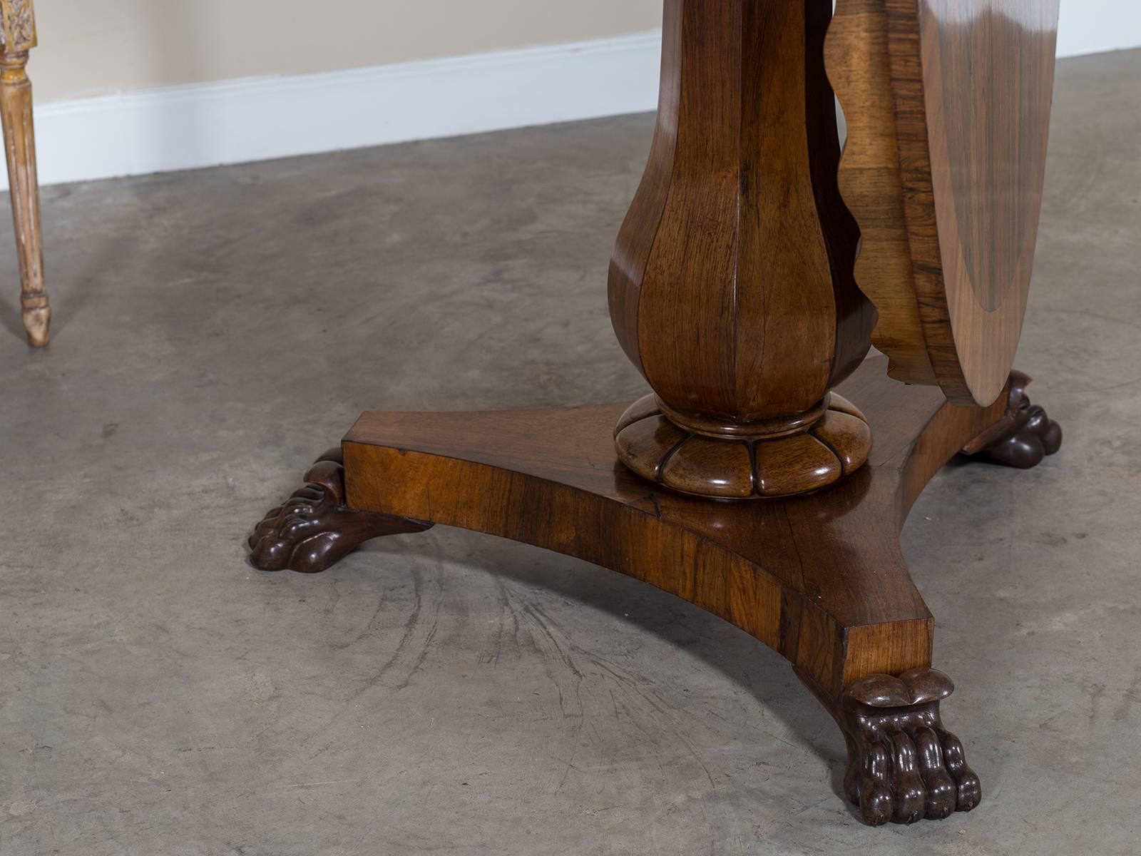 Antique English Rosewood and Walnut Tilt-Top Table, circa 1835 4