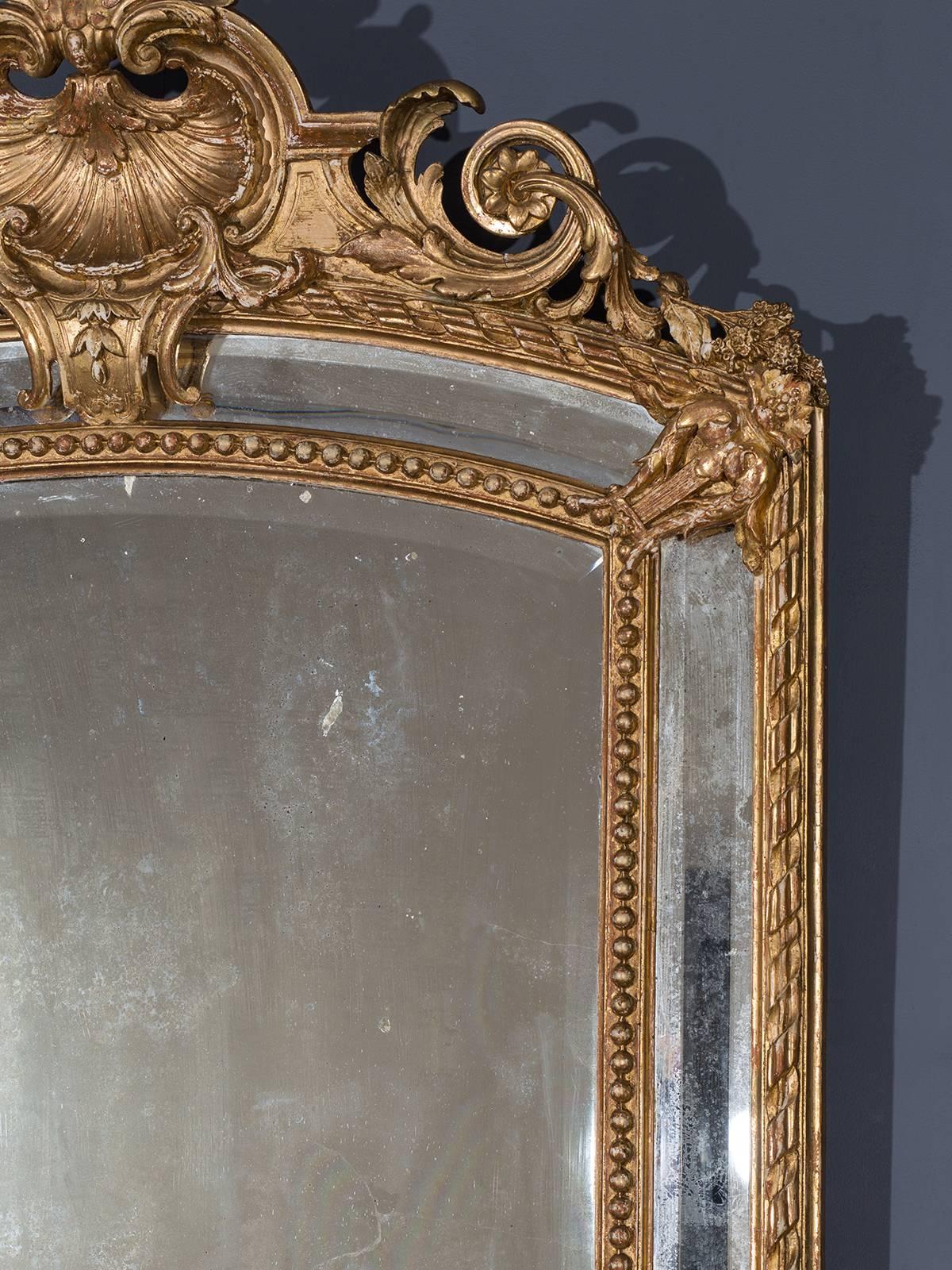 Antique French Louis Philippe Pareclose Mirror, circa 1890 For Sale 1