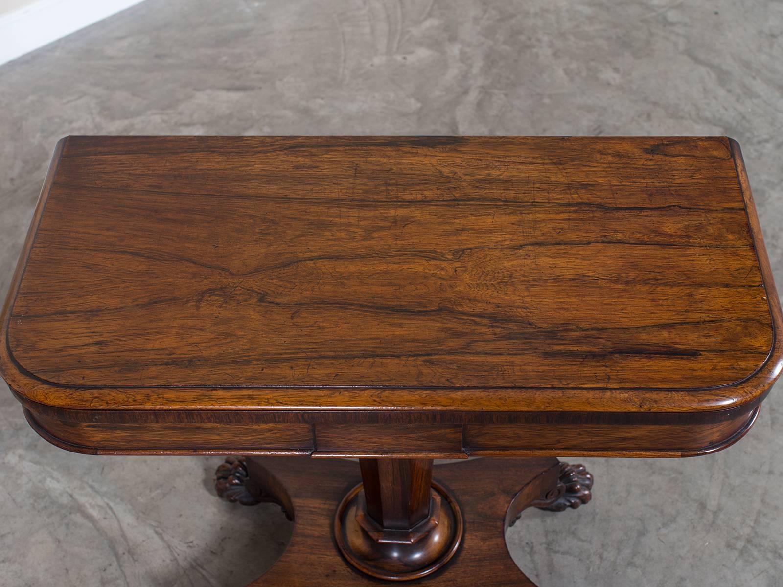 Receive our new selections direct from 1stdibs by email each week. Please click Follow Dealer below and see them first!

The clean and bold profile of this antique English rosewood game card table is striking. Constructed during the William IV